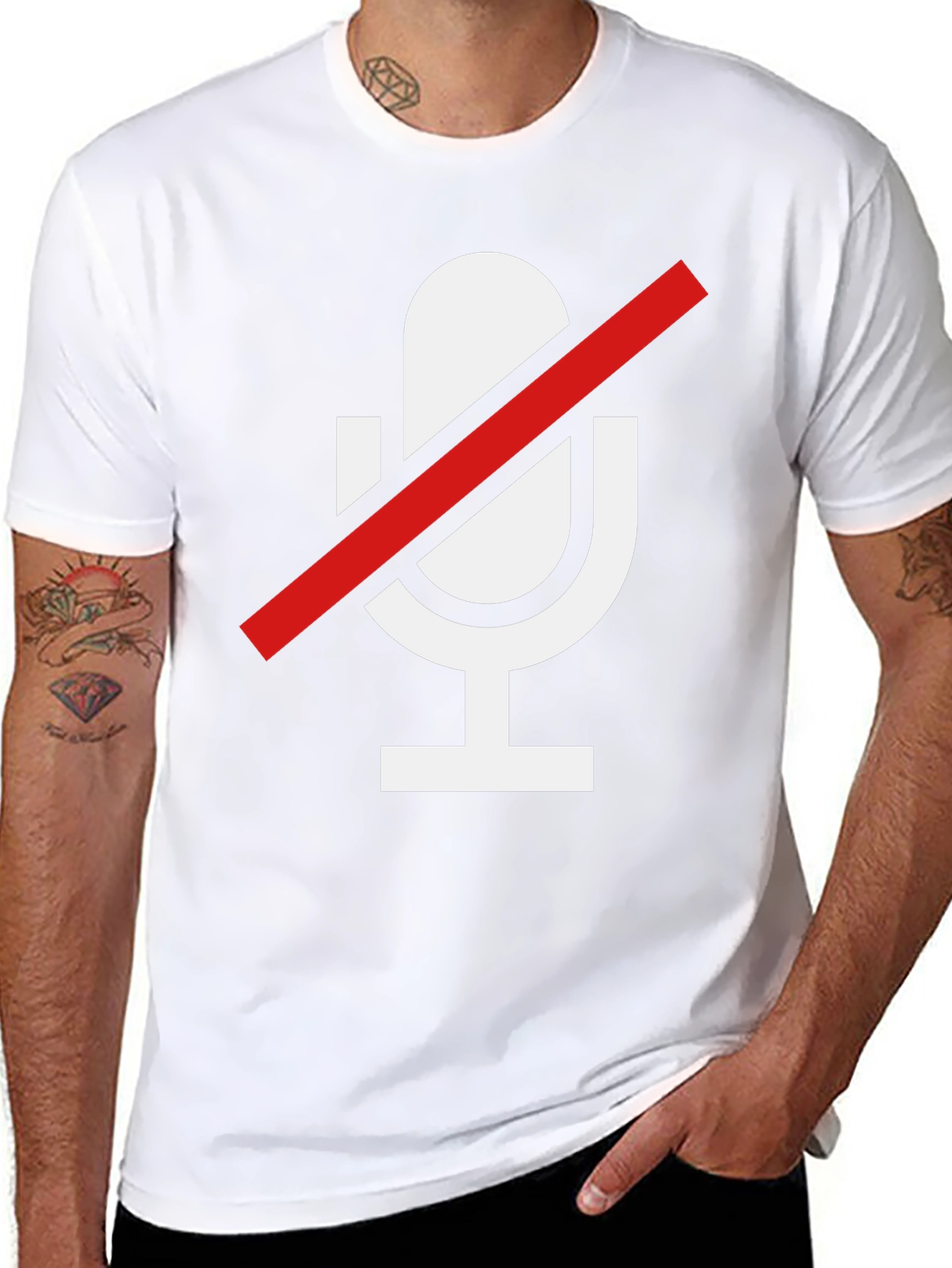 Muted Mic Graphic Tee - Soft Cotton Blend