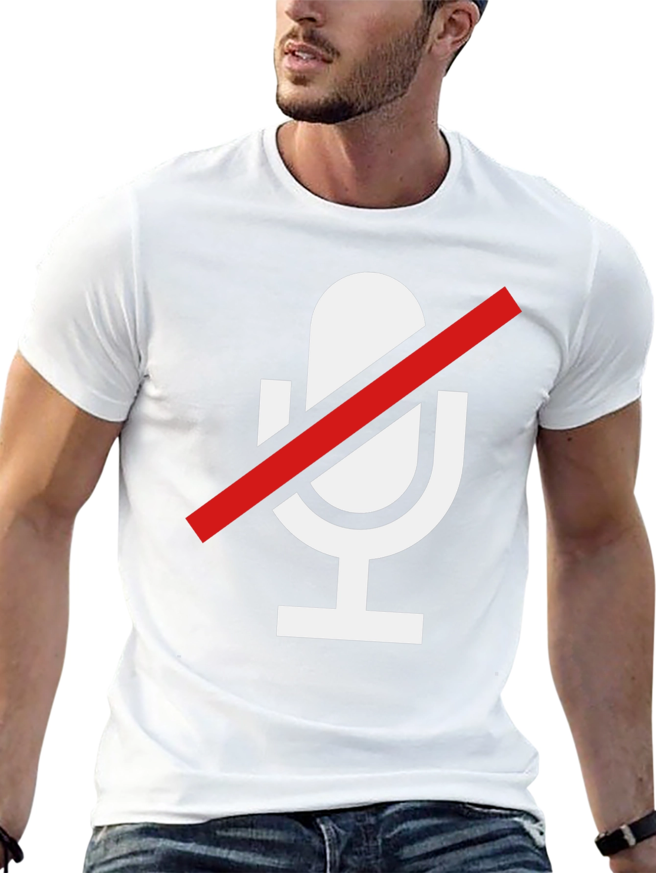 Muted Mic Graphic Tee - Soft Cotton Blend