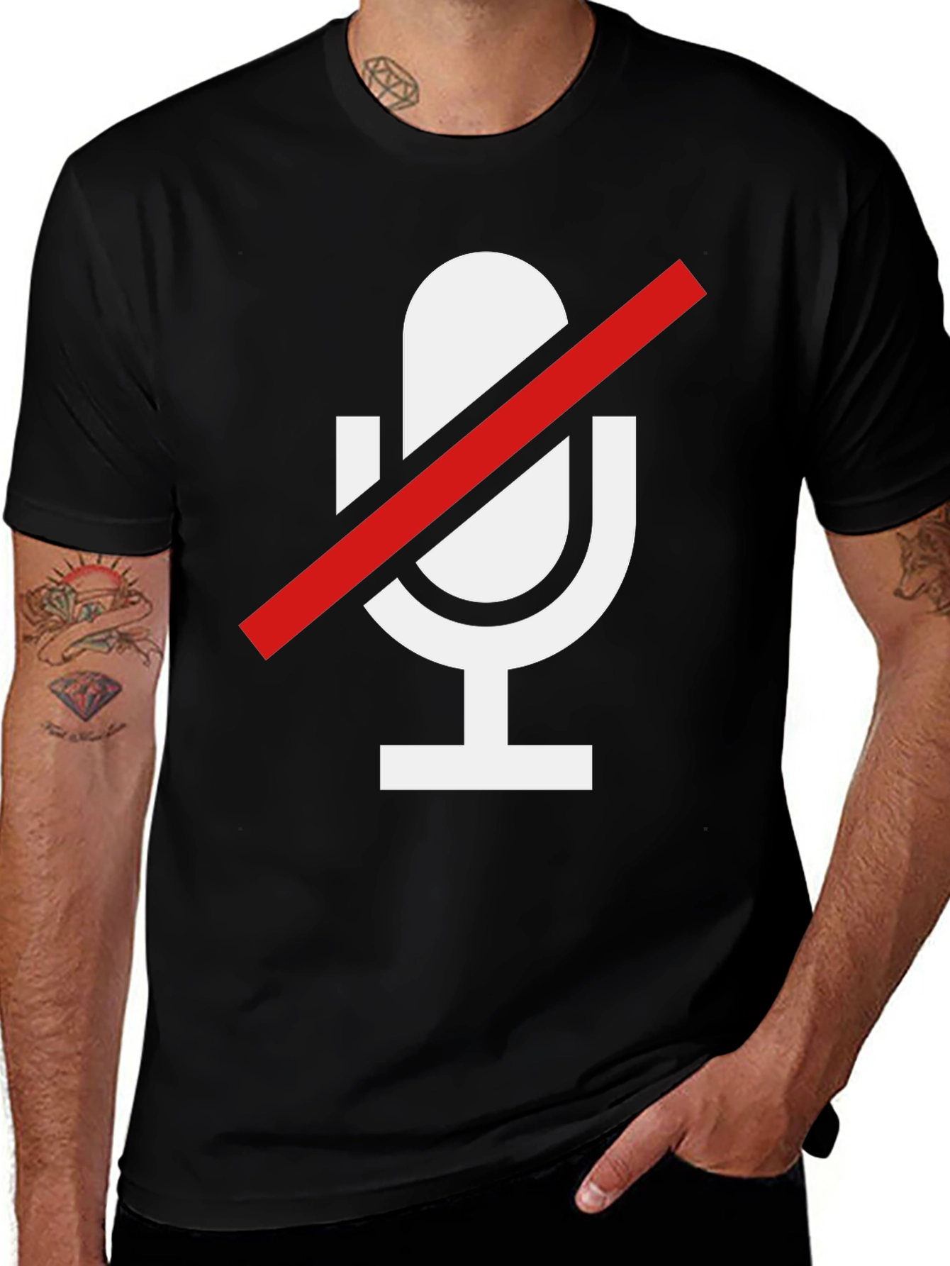 Muted Mic Graphic Tee - Soft Cotton Blend