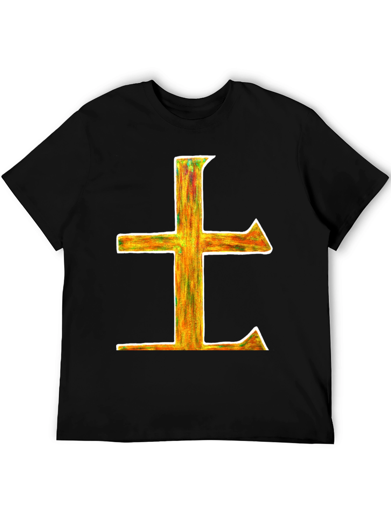 Abstract Cross Graphic Tee - Unisex Black T-Shirt
