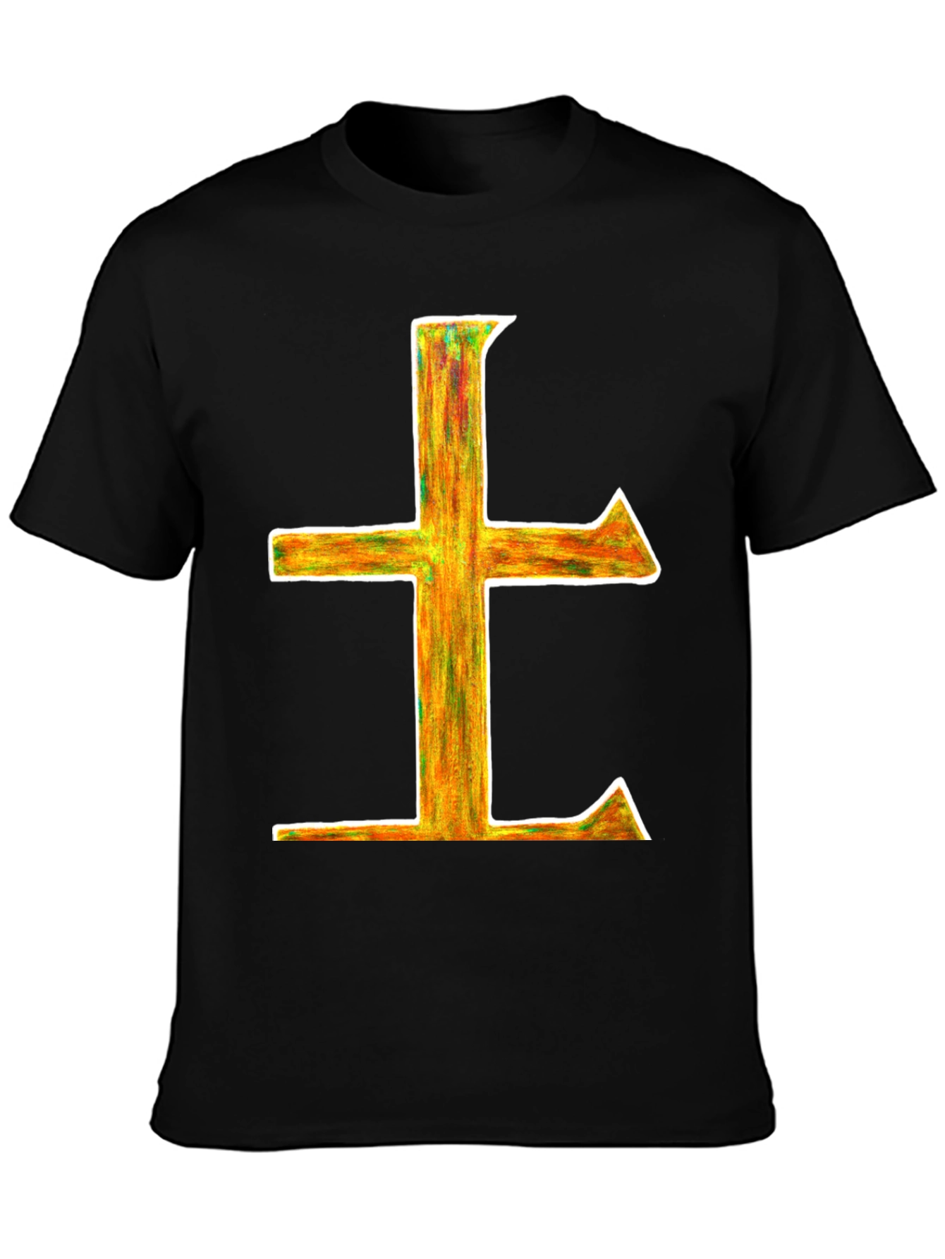 Abstract Cross Graphic Tee - Unisex Black T-Shirt