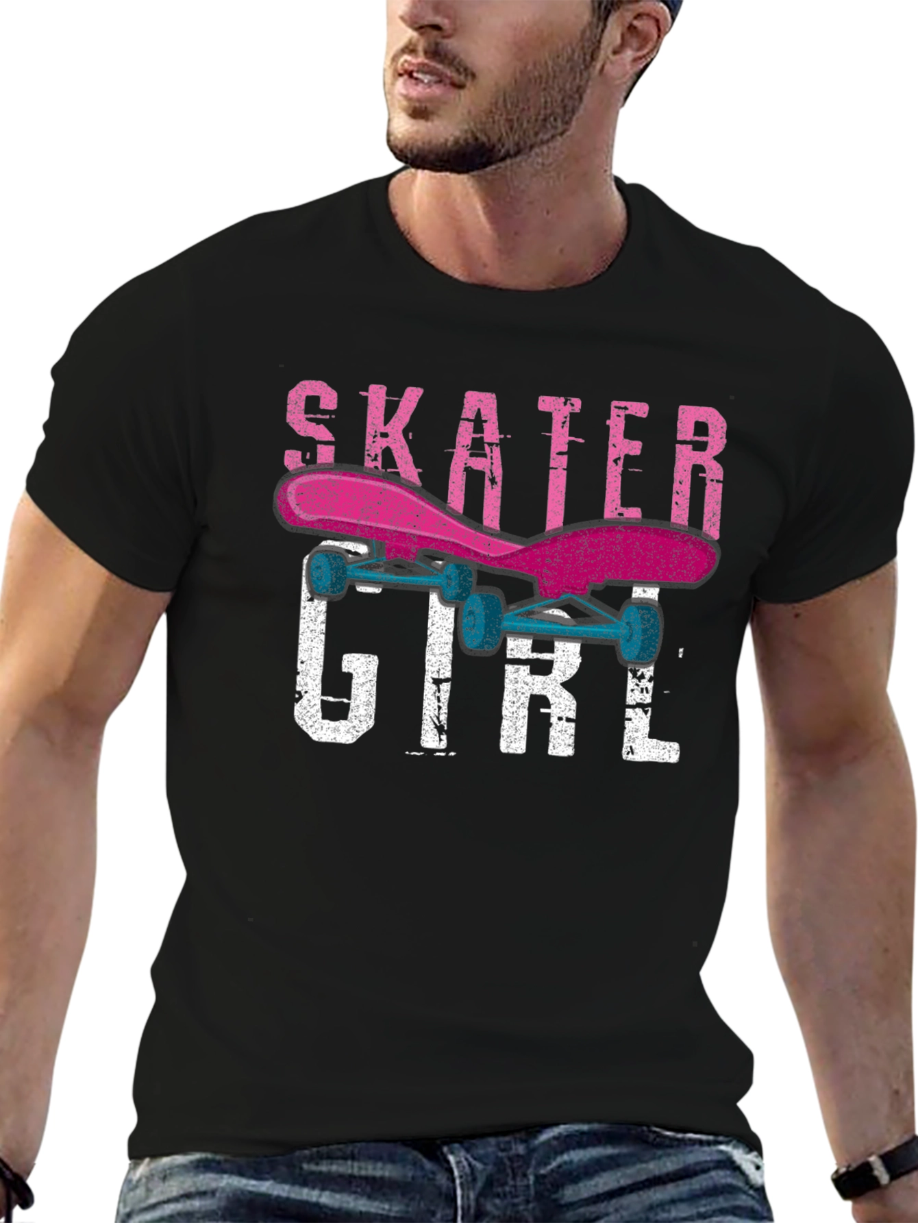 Skater Girl Graphic Tee - Trendy Skateboard Shirt