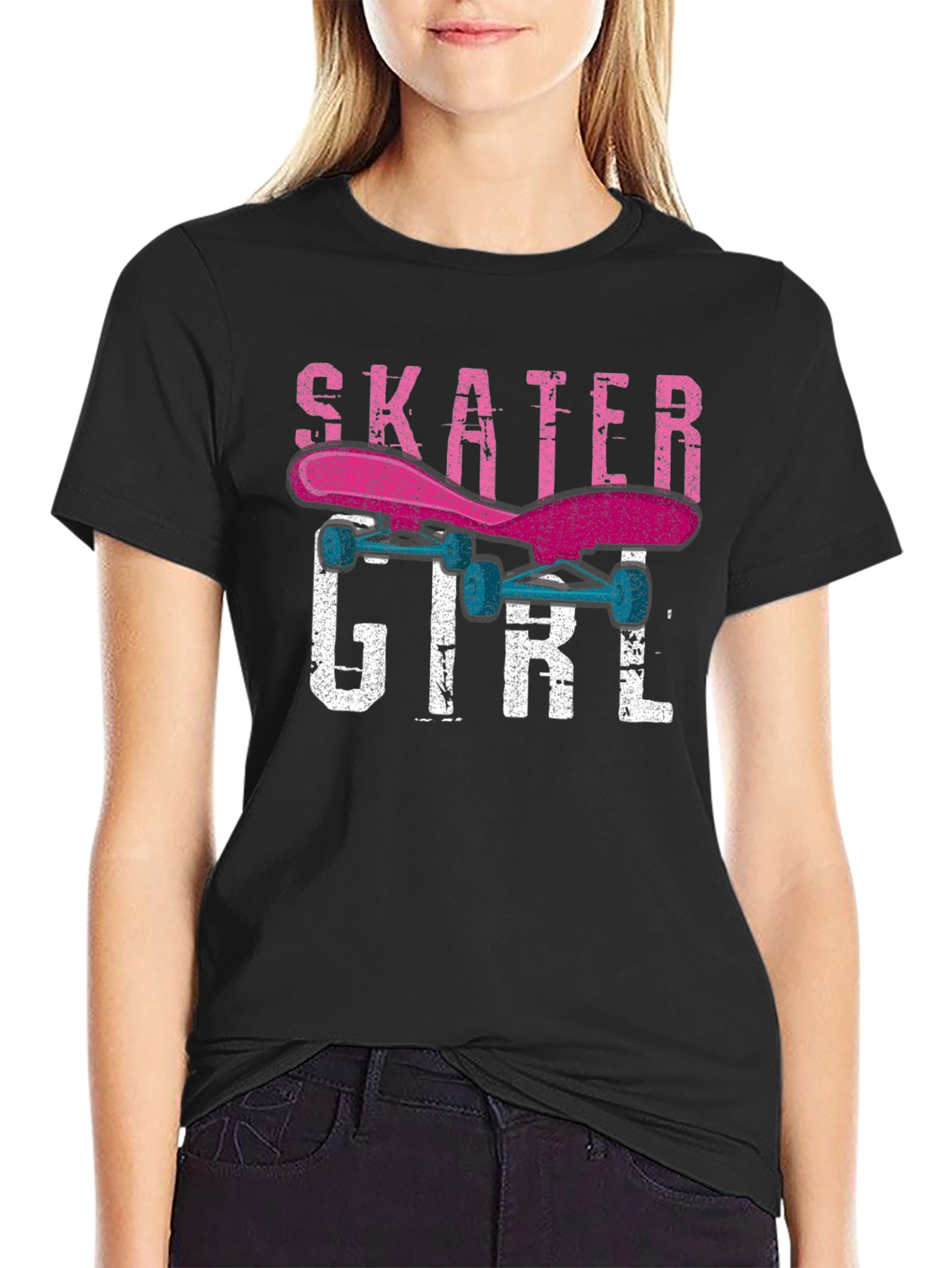 Skater Girl Graphic Tee - Trendy Skateboard Shirt