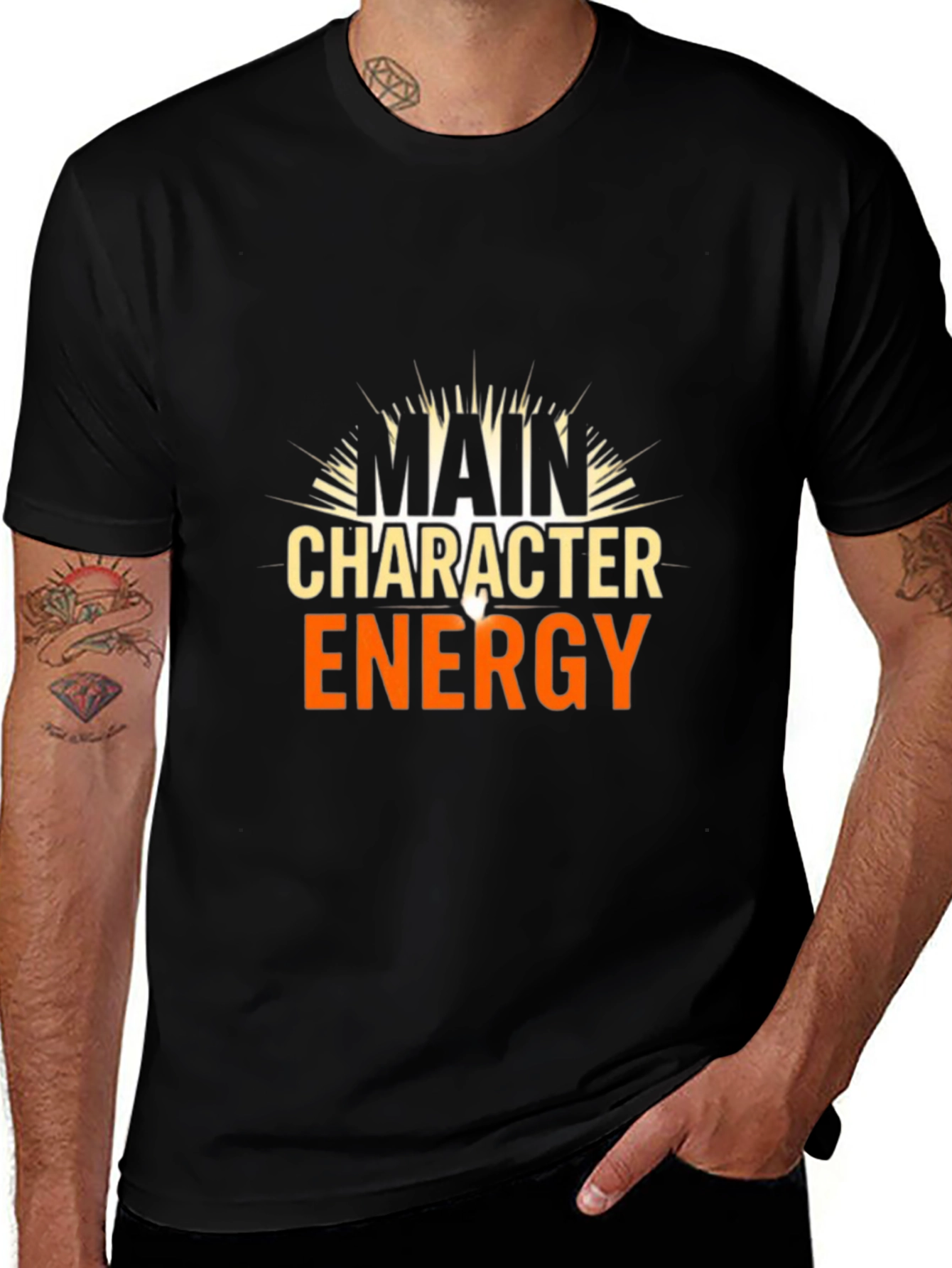 Main Character Energy Graphic Tee - Black