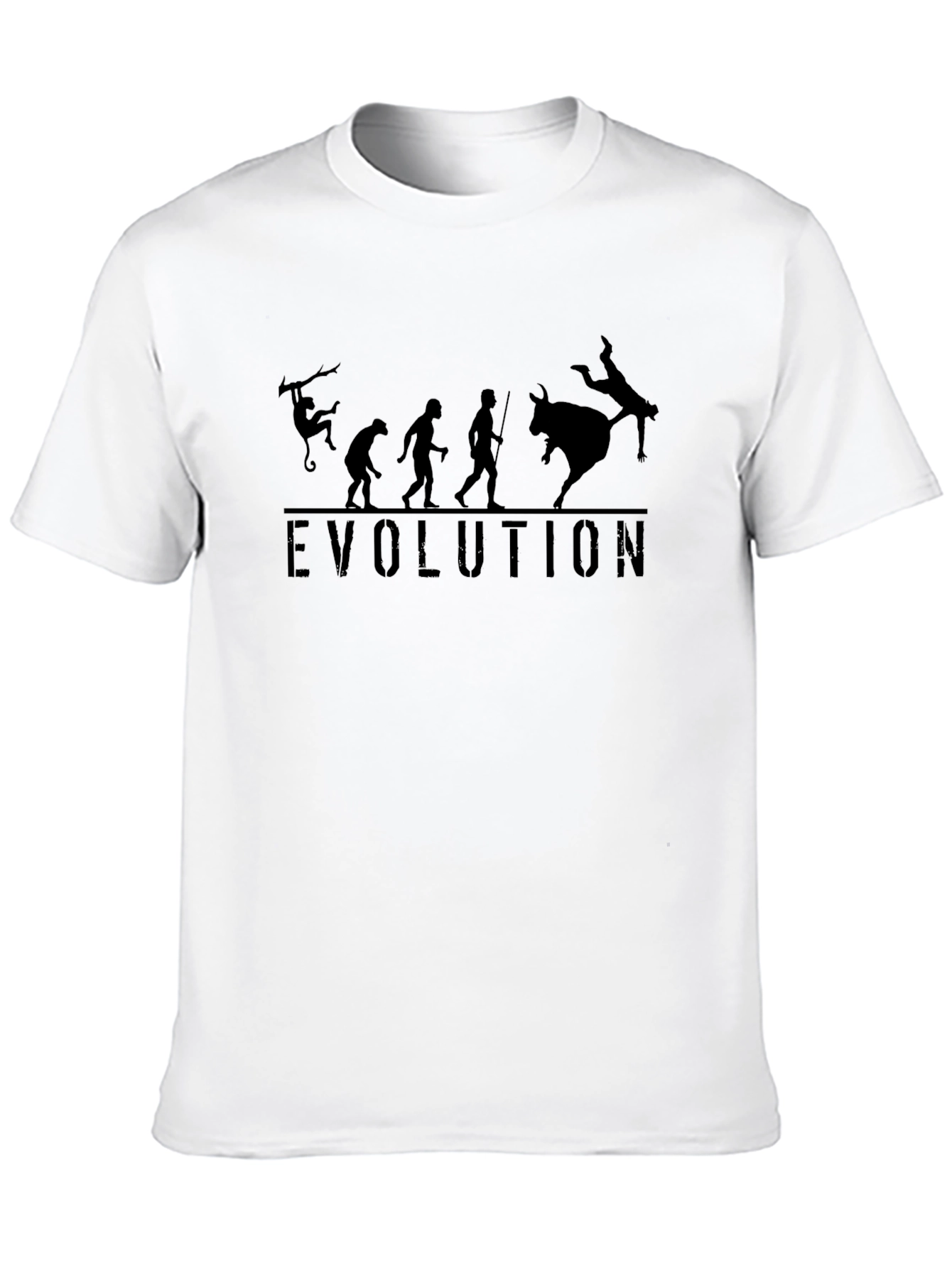 Evolution Bull Riding Graphic T-Shirt - Black