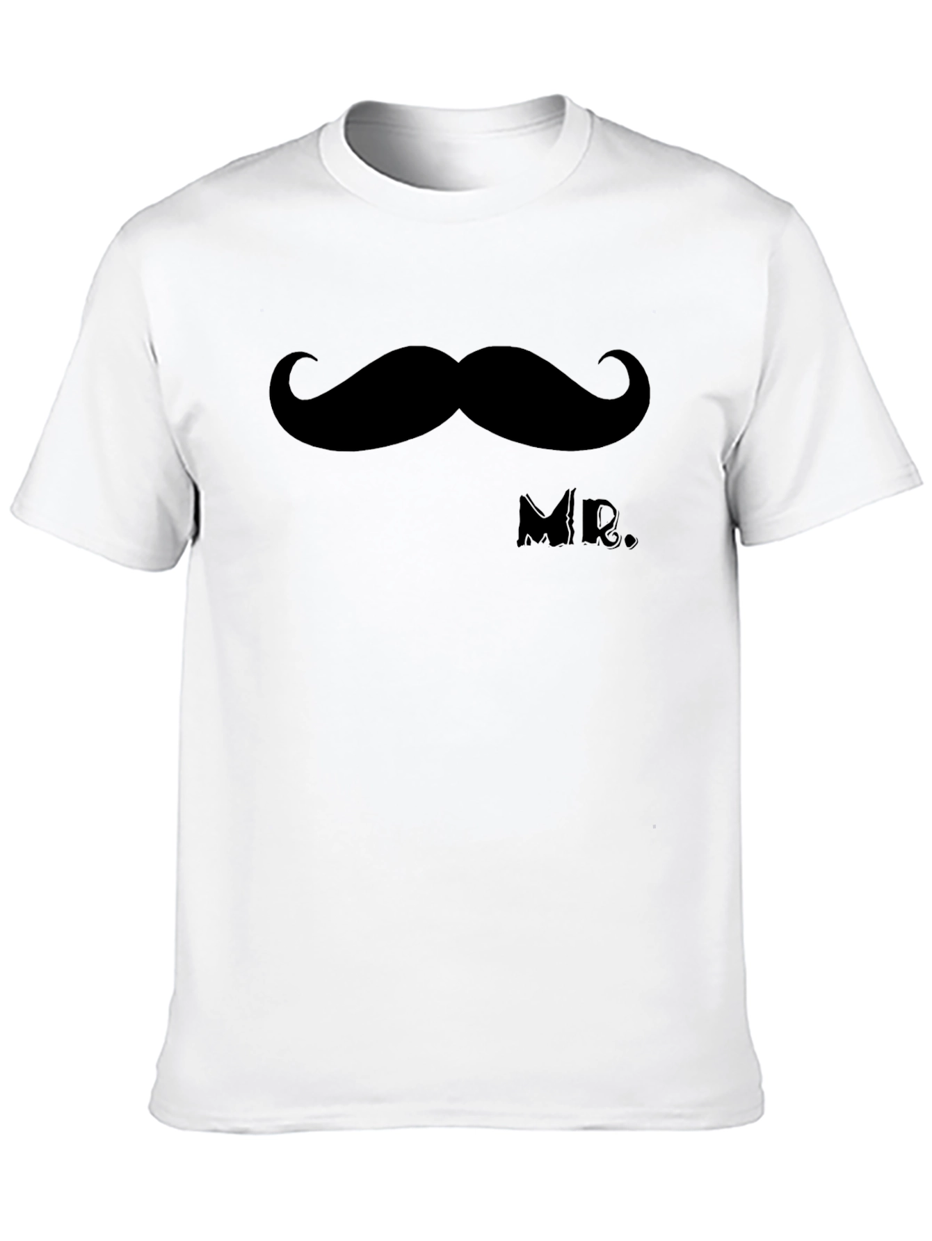 Mr. Mustache Graphic Tee - Soft Cotton Crew Neck