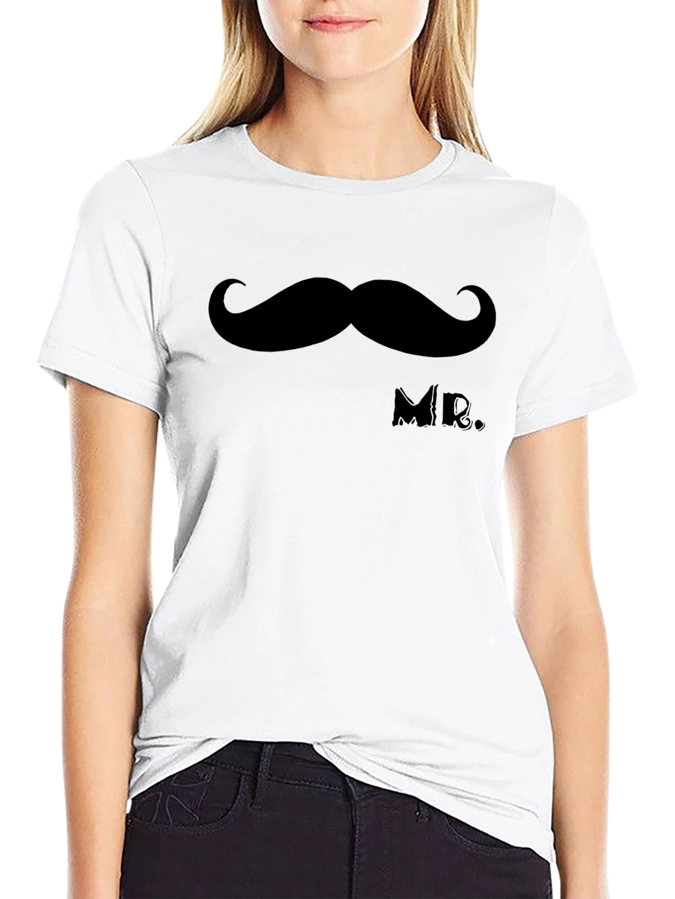 Mr. Mustache Graphic Tee - Soft Cotton Crew Neck