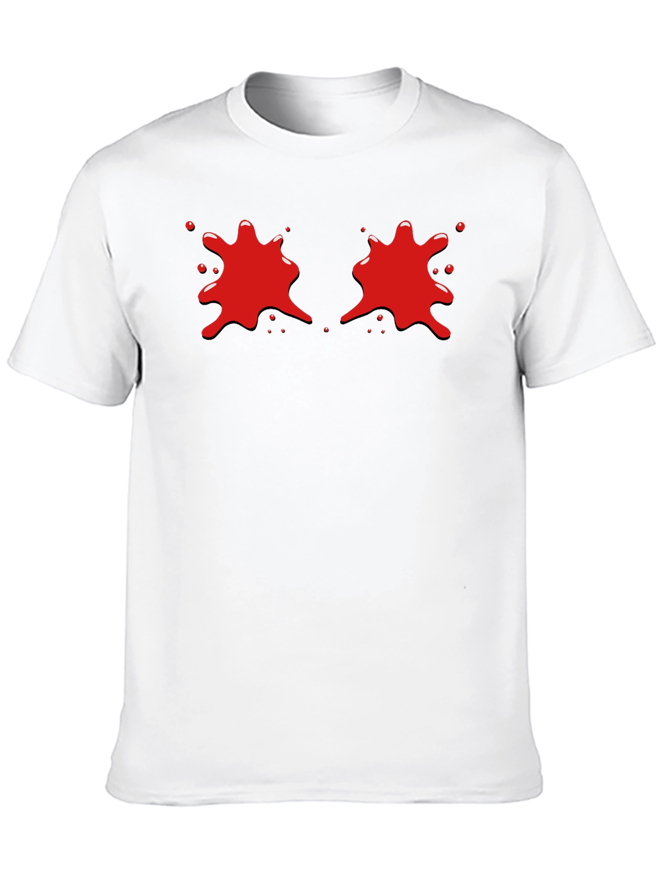 Red Splatter Graphic Black T-Shirt