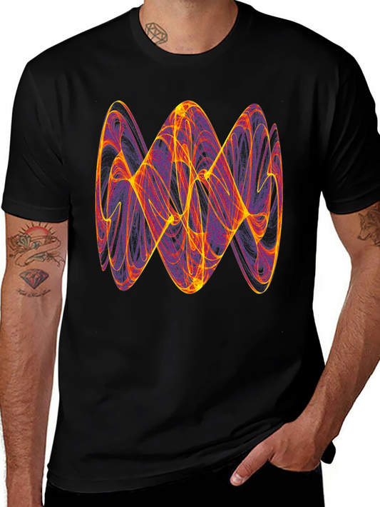 Abstract Fractal Graphic Tee - Trendy Mens T-Shirt