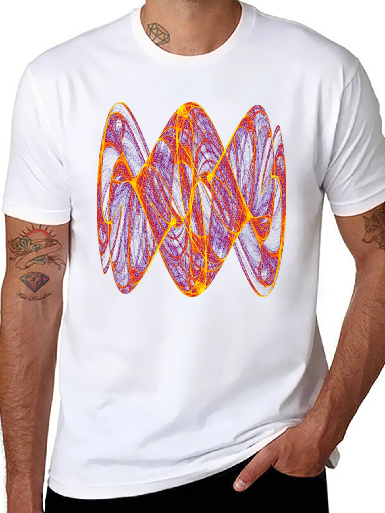Abstract Fractal Graphic Tee - Trendy Mens T-Shirt