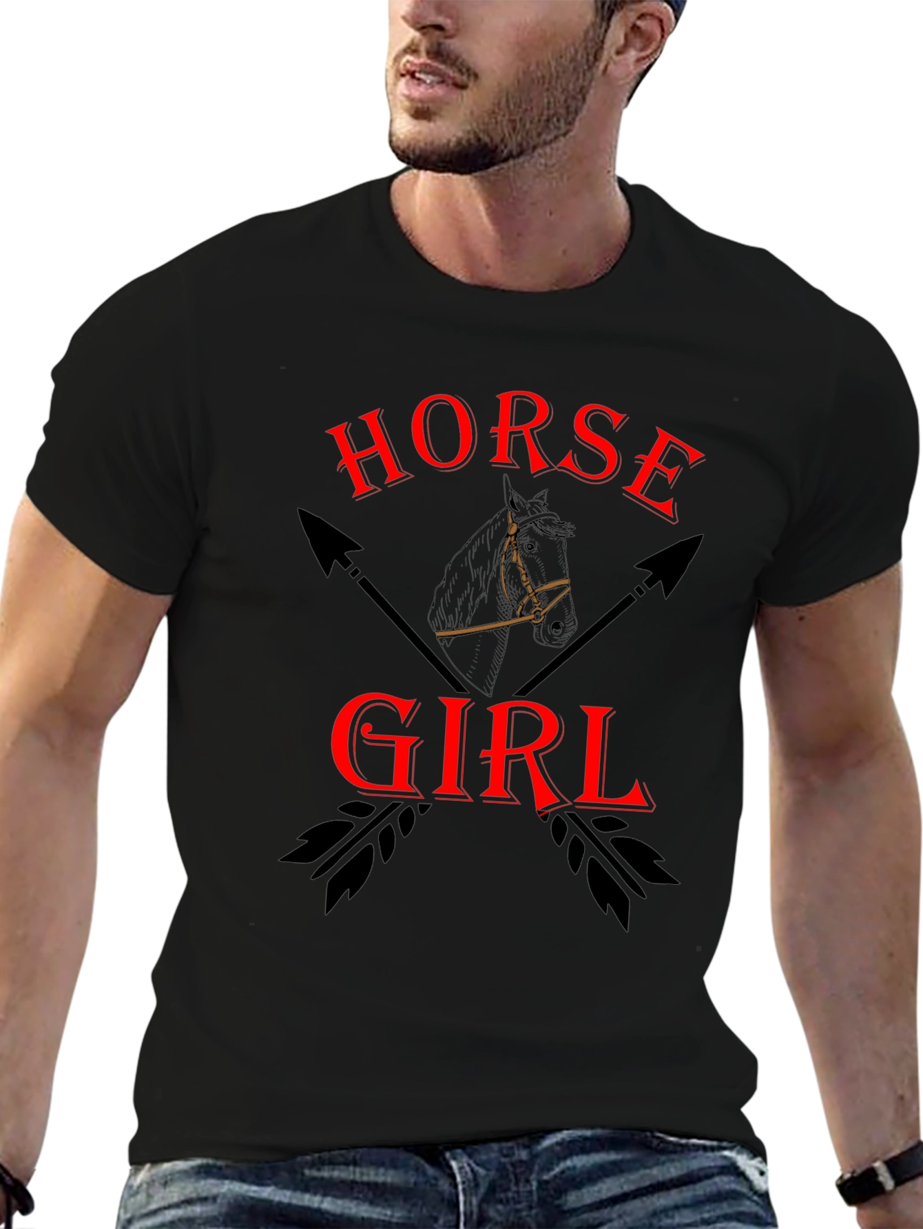 Horse Girl Graphic Tee - Unisex Black T-Shirt
