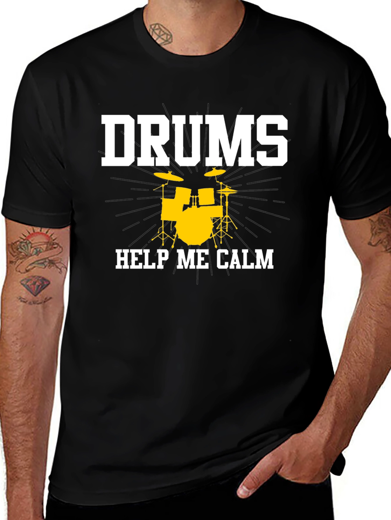 Drums Help Me Calm T-Shirt - Musician Tee
