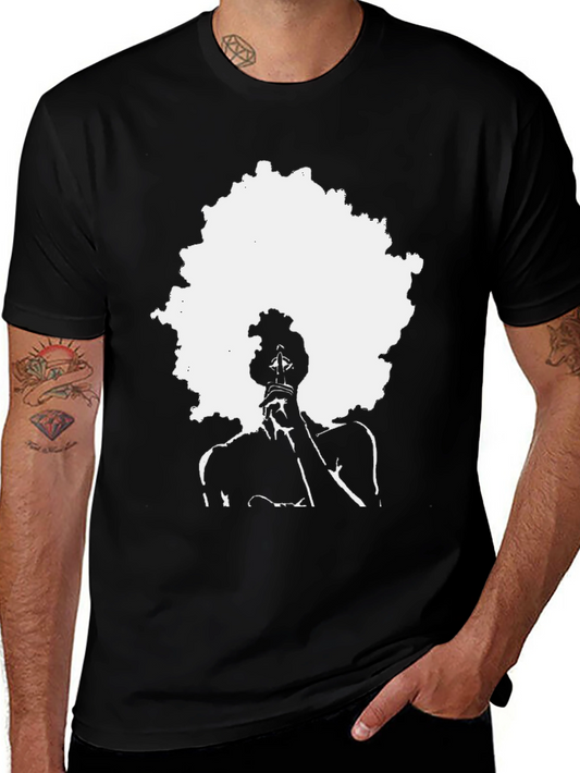 Afro Silhouette Graphic Print Tee