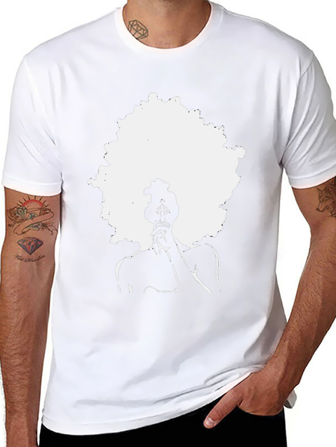 Afro Silhouette Graphic Print Tee