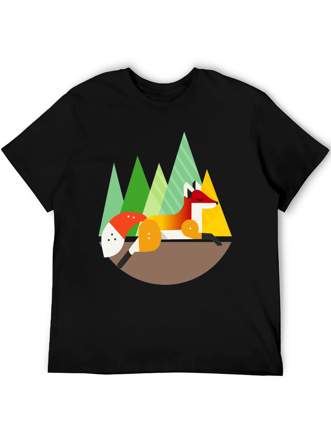 Geometric Fox Graphic Tee - Nature Inspired Design