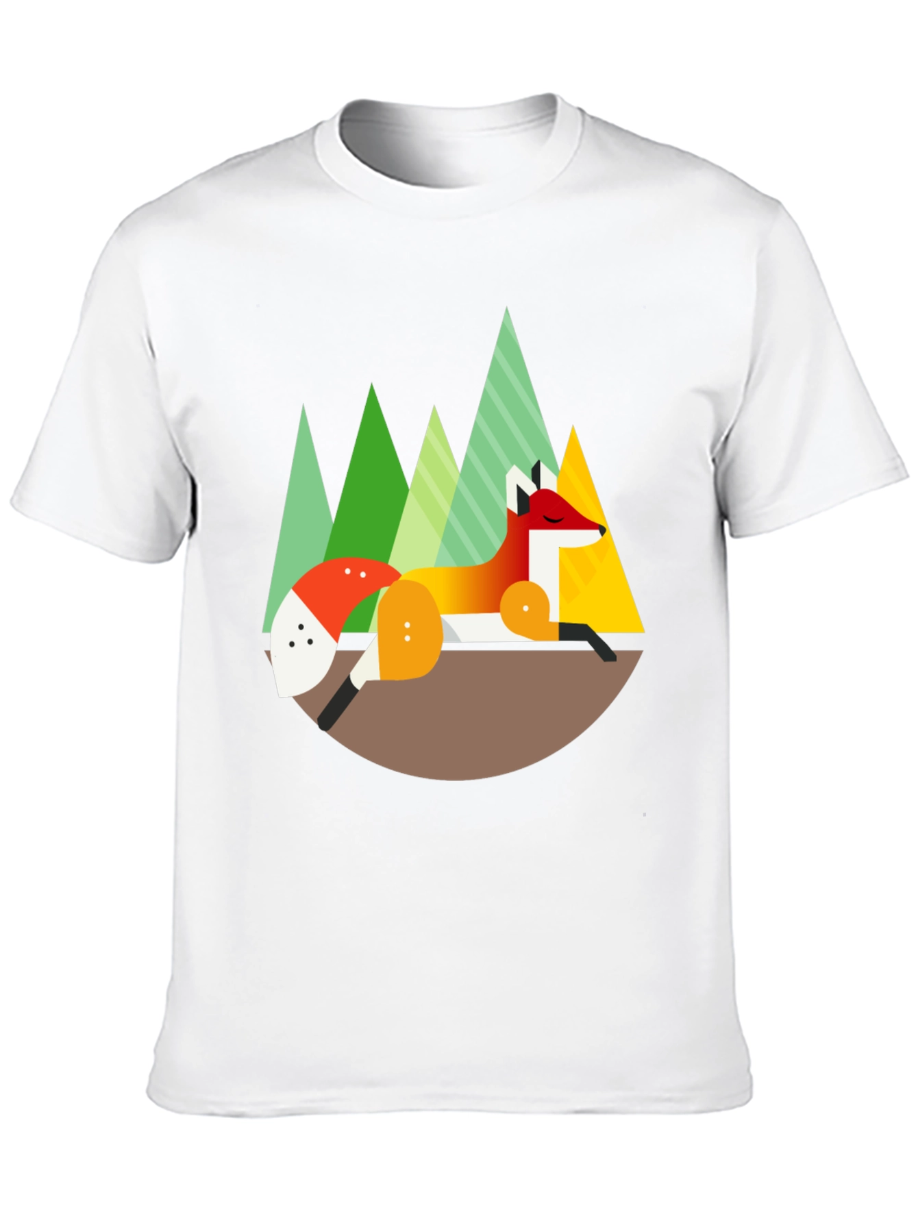 Geometric Fox Graphic Tee - Nature Inspired Design
