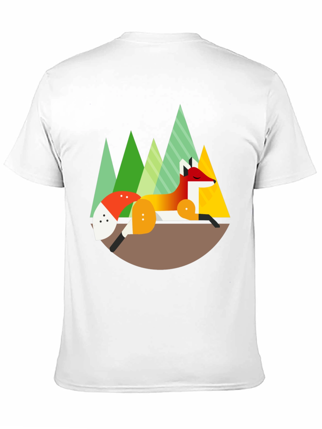 Geometric Fox Graphic Tee - Nature Inspired Design