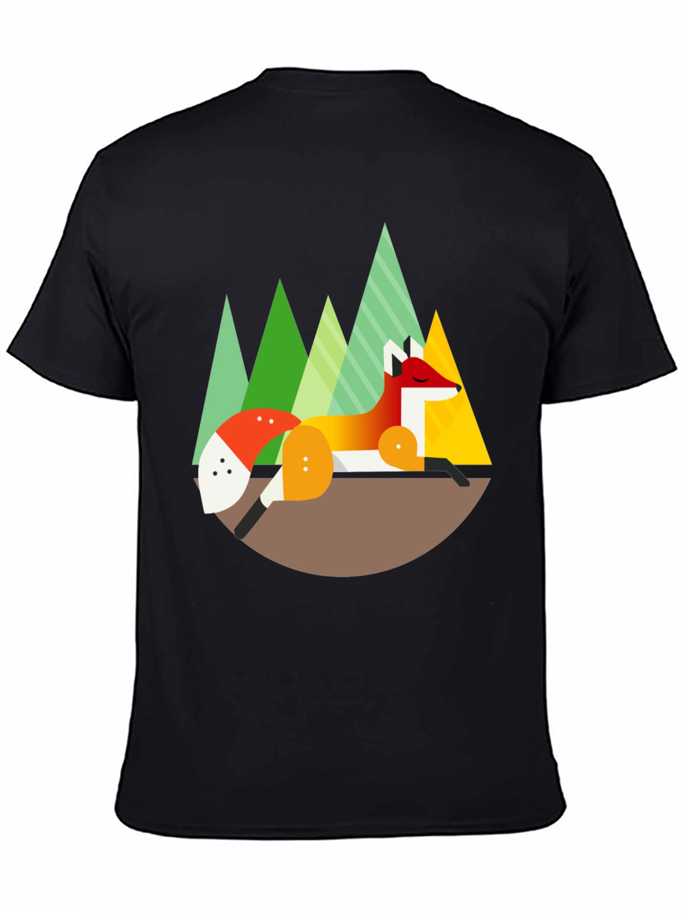 Geometric Fox Graphic Tee - Nature Inspired Design