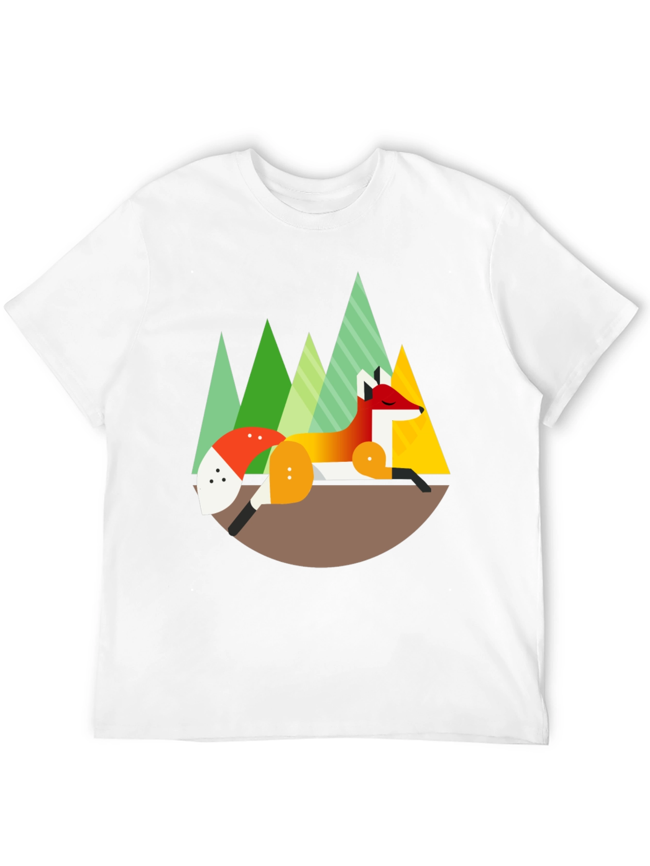 Geometric Fox Graphic Tee - Nature Inspired Design