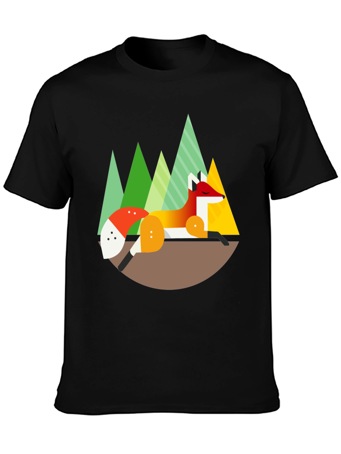 Geometric Fox Graphic Tee - Nature Inspired Design