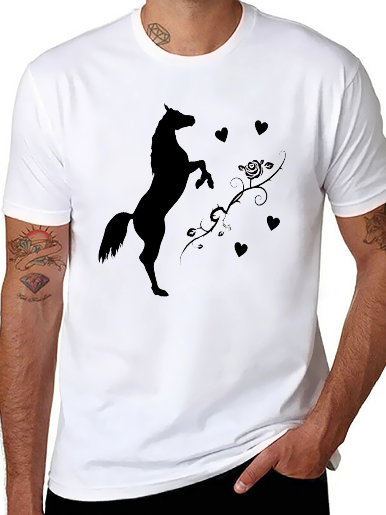 Equestrian Silhouette T-Shirt - Black