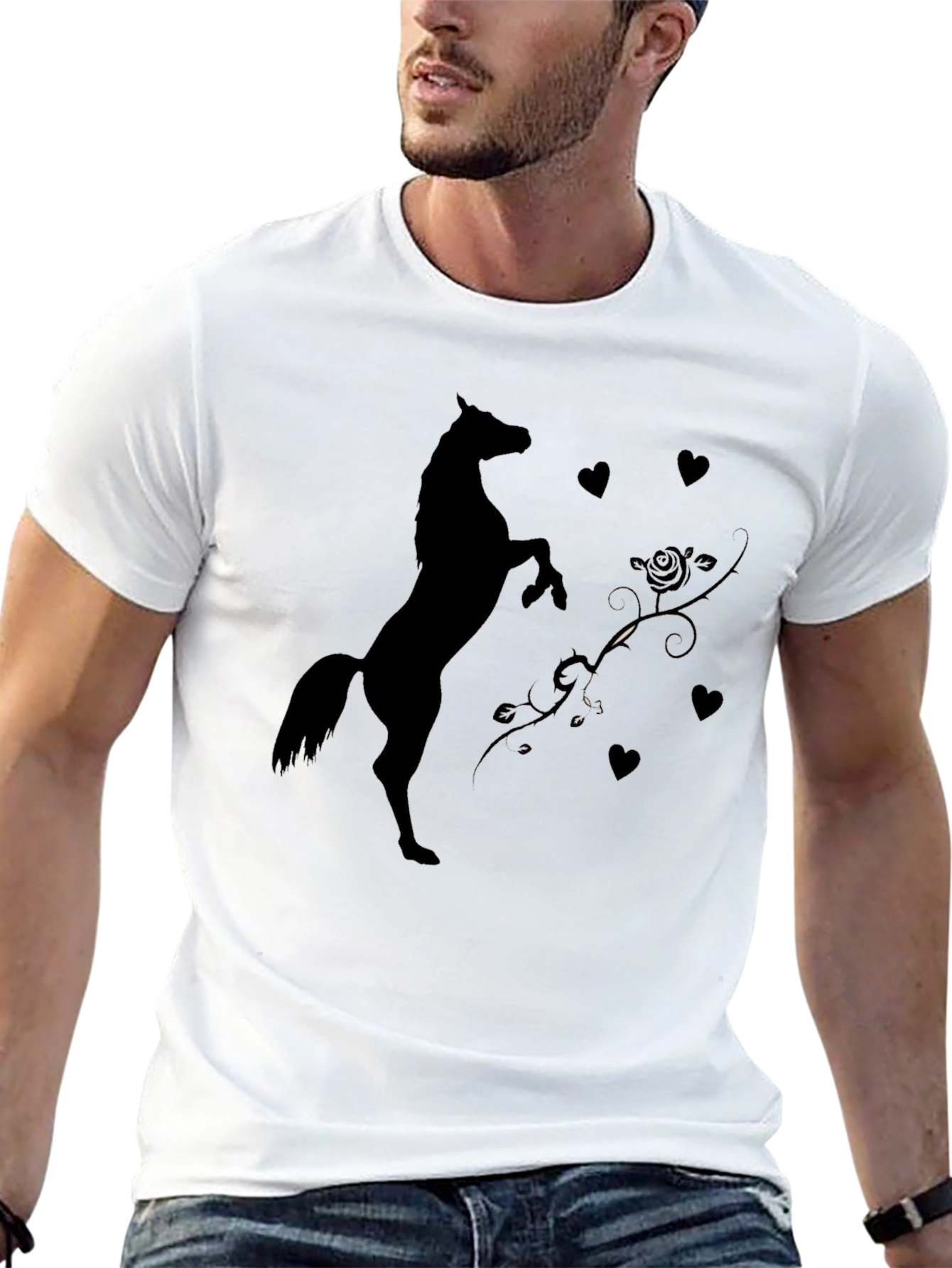 Equestrian Silhouette T-Shirt - Black
