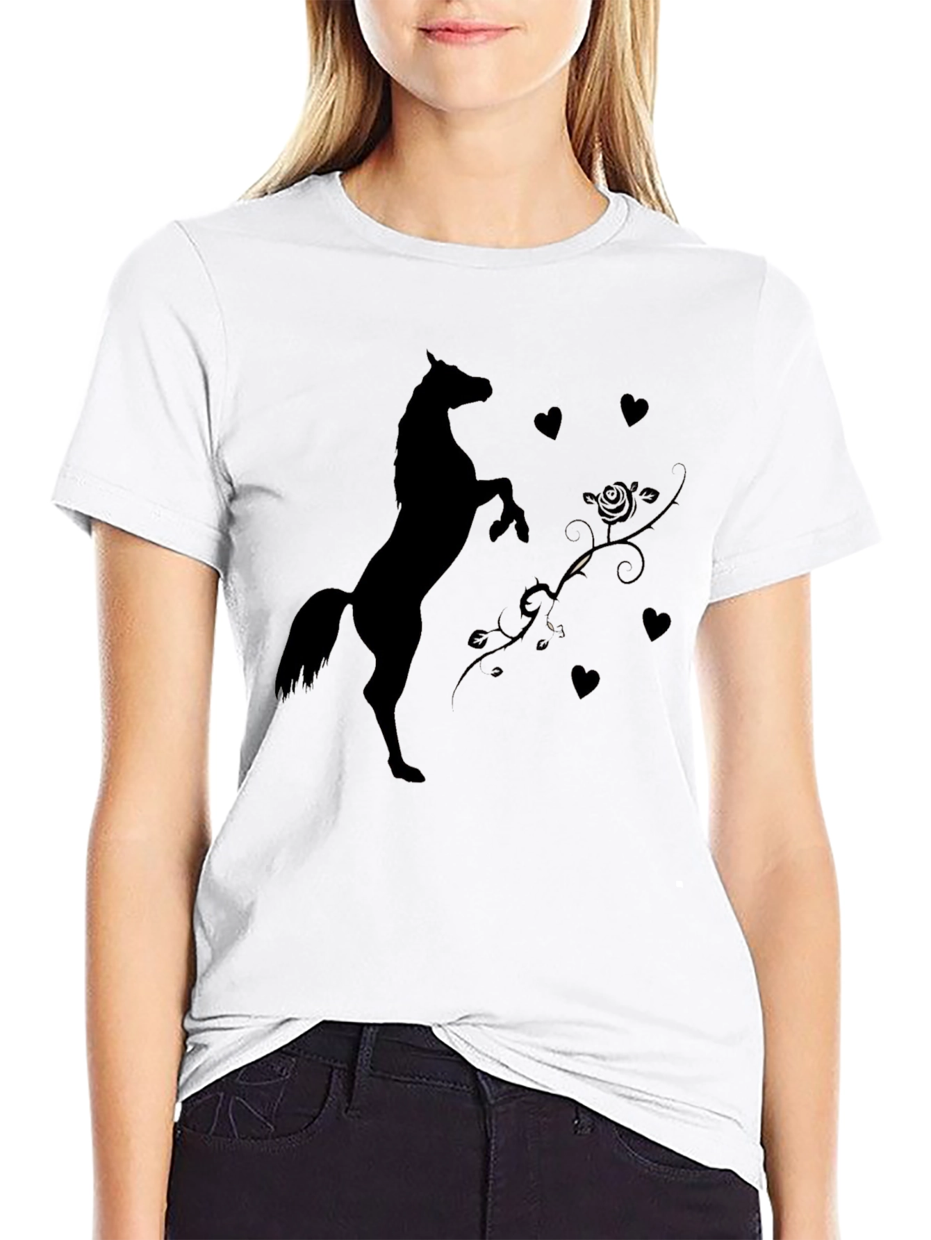 Equestrian Silhouette T-Shirt - Black