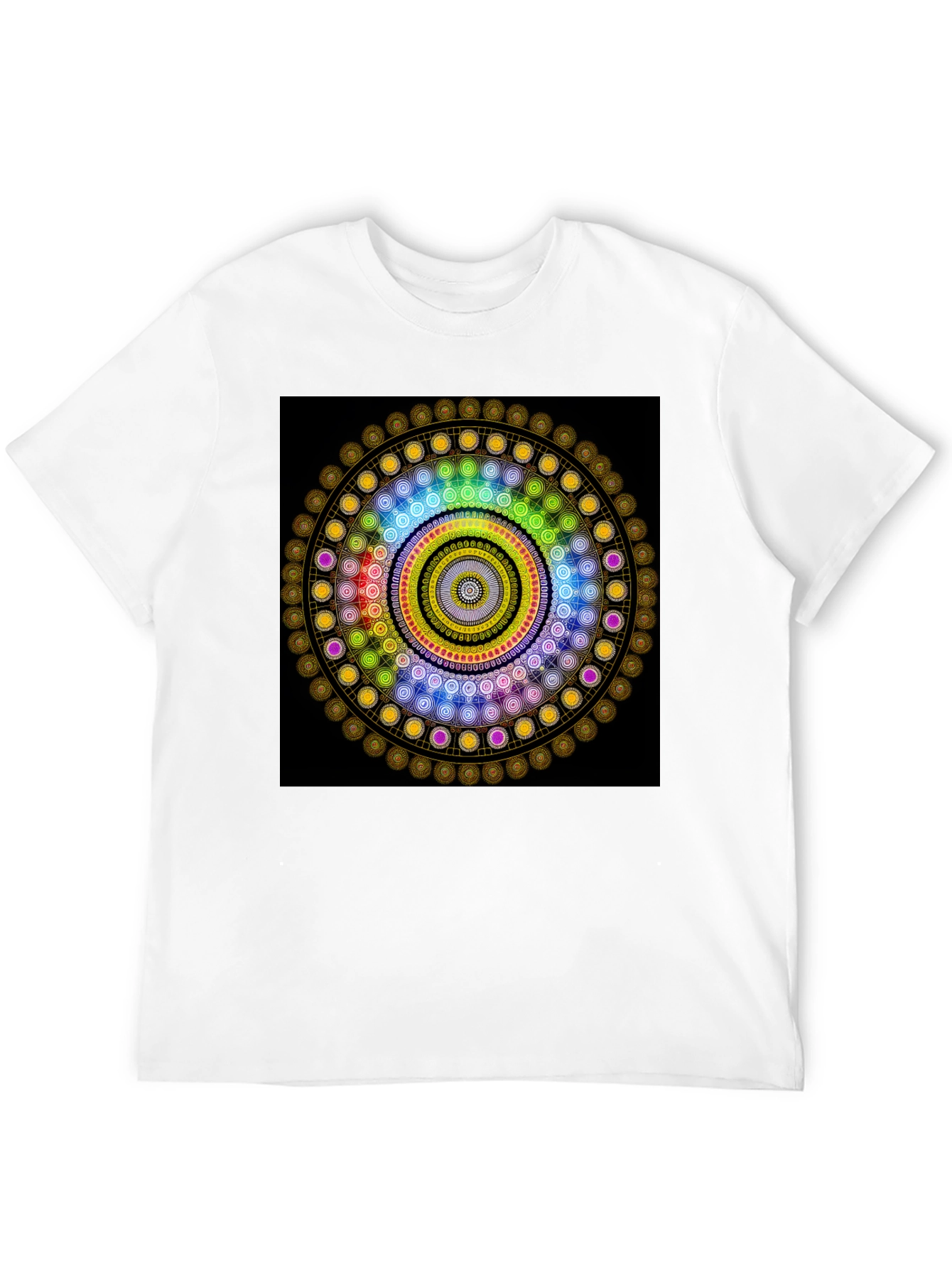 Geometric Mandala Graphic Black T-Shirt