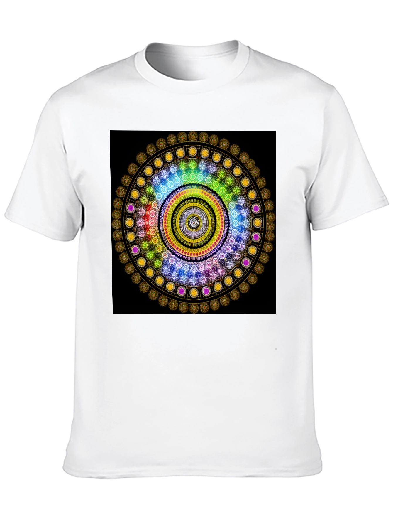 Geometric Mandala Graphic Black T-Shirt