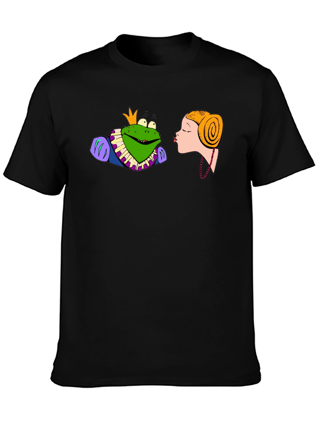 Frog Prince Kiss T-Shirt - Black