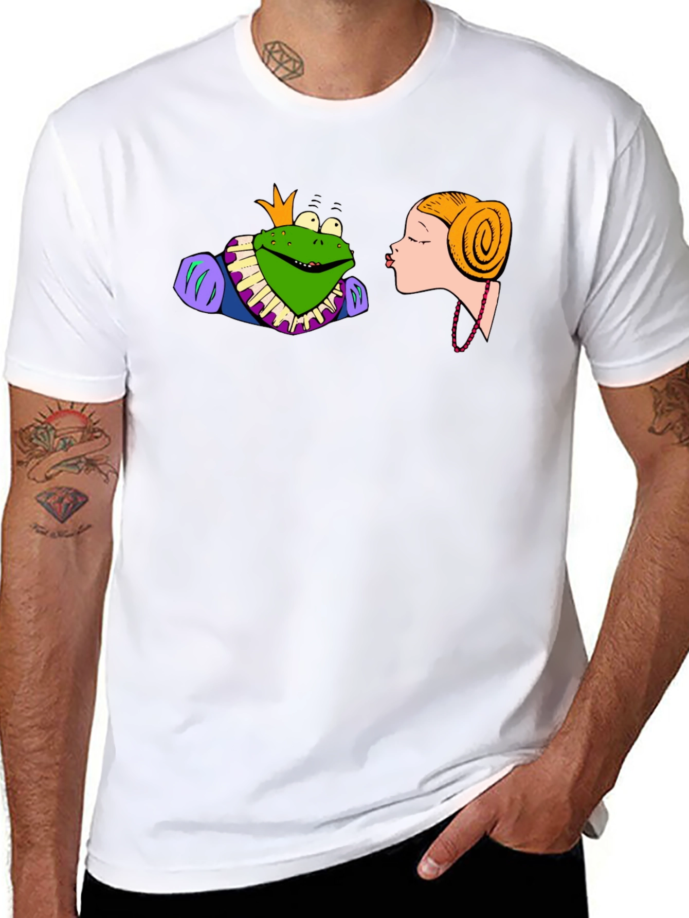 Frog Prince Kiss T-Shirt - Black