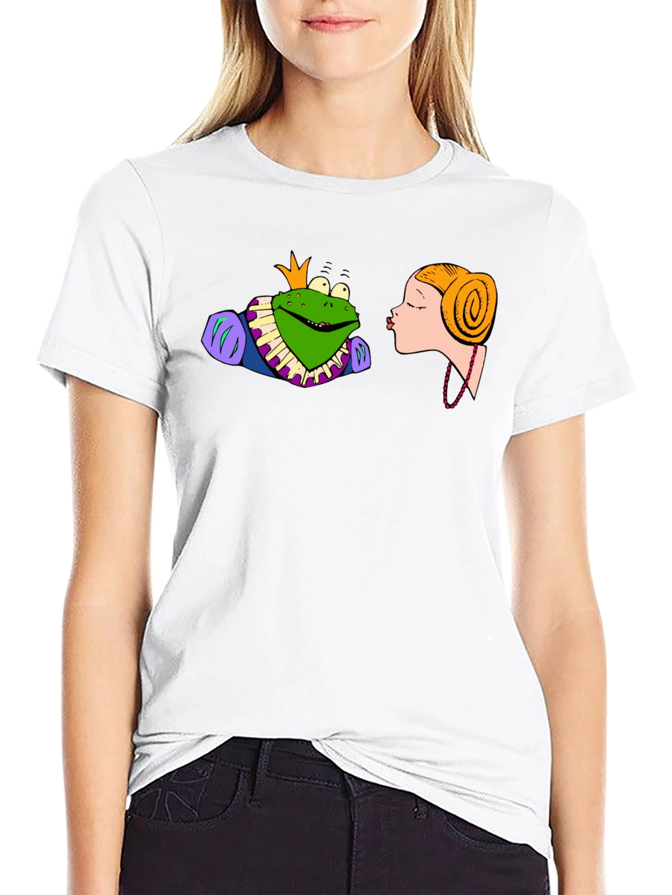 Frog Prince Kiss T-Shirt - Black