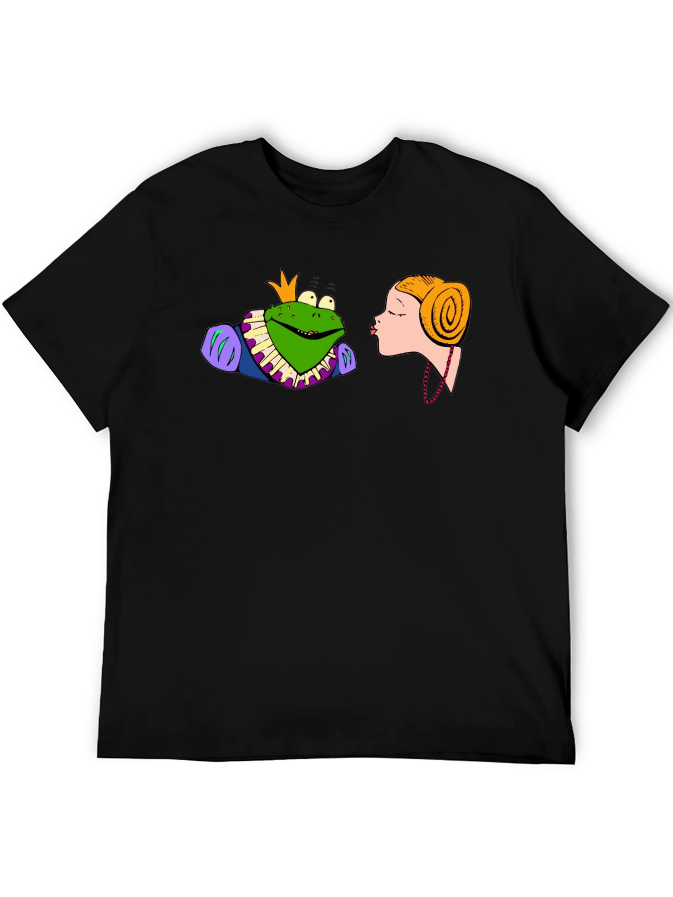 Frog Prince Kiss T-Shirt - Black