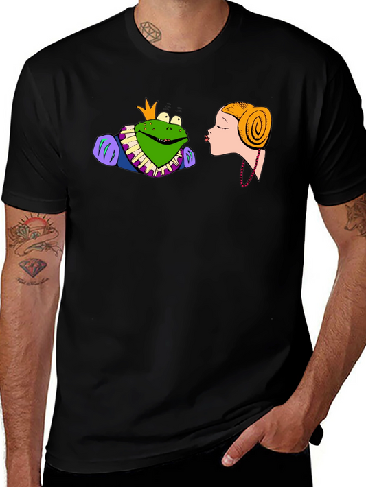 Frog Prince Kiss T-Shirt - Black