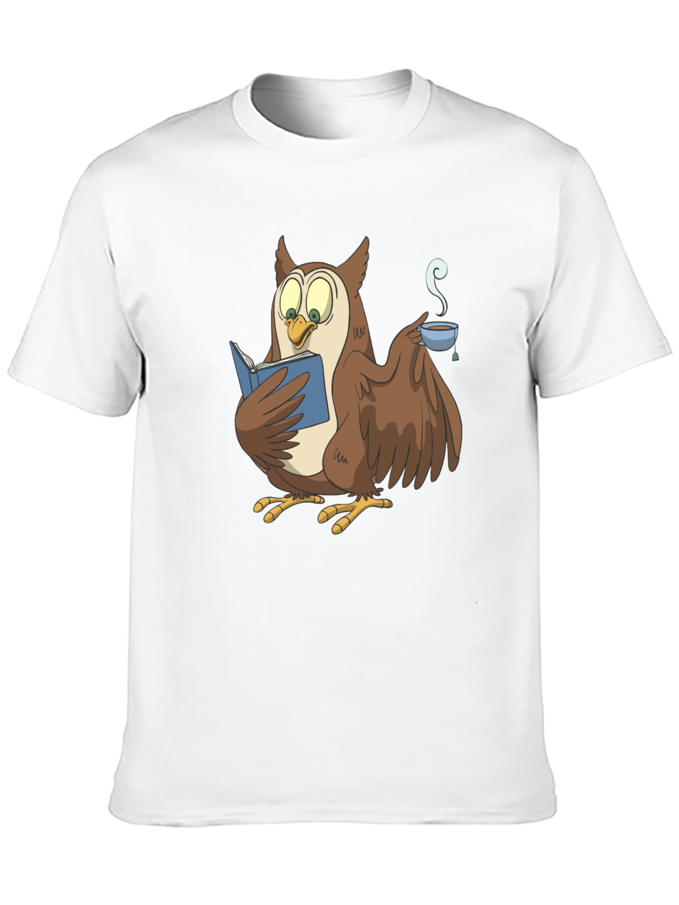 Quirky Owl Reading Book Graphic T-Shirt