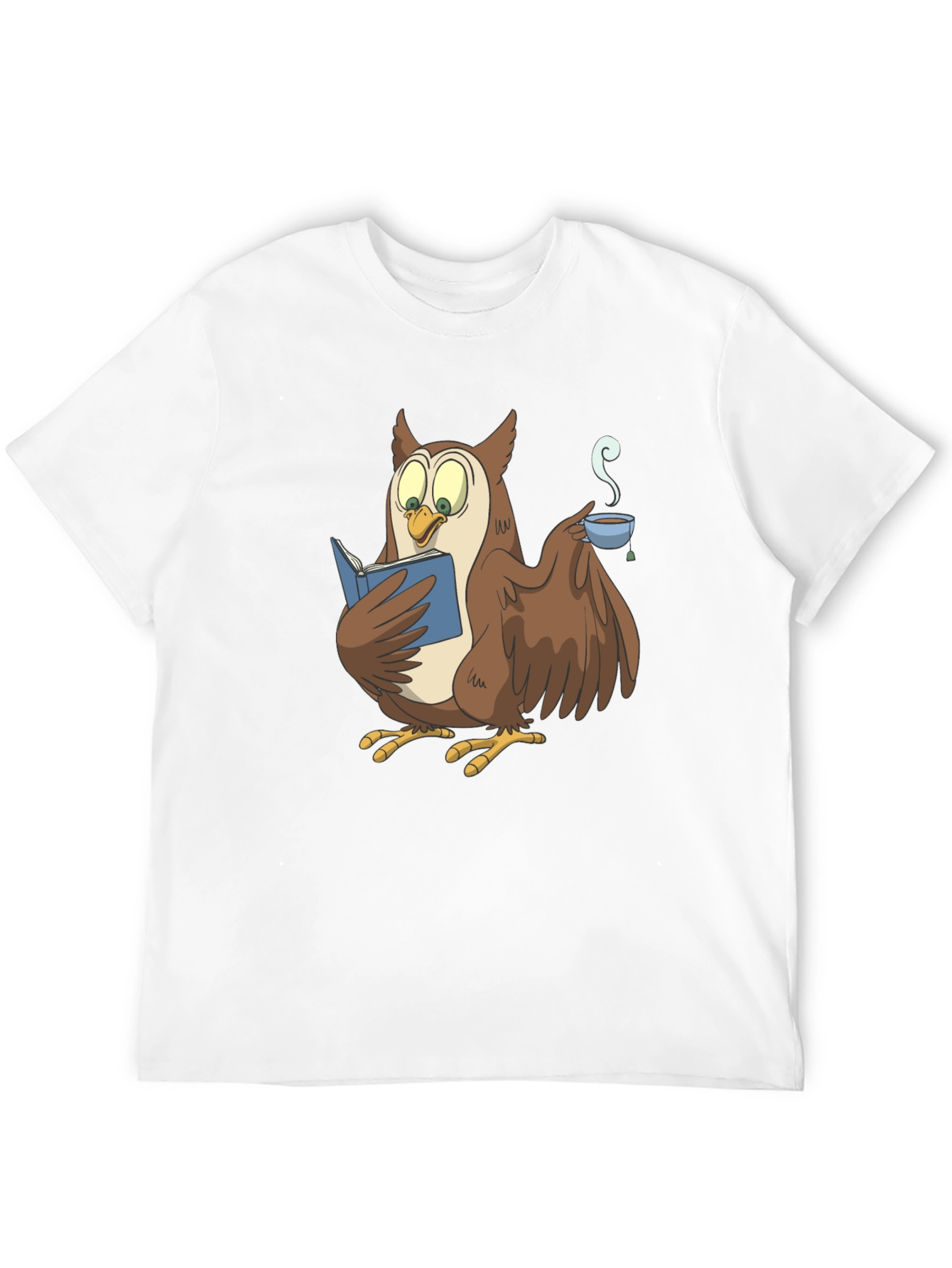 Quirky Owl Reading Book Graphic T-Shirt