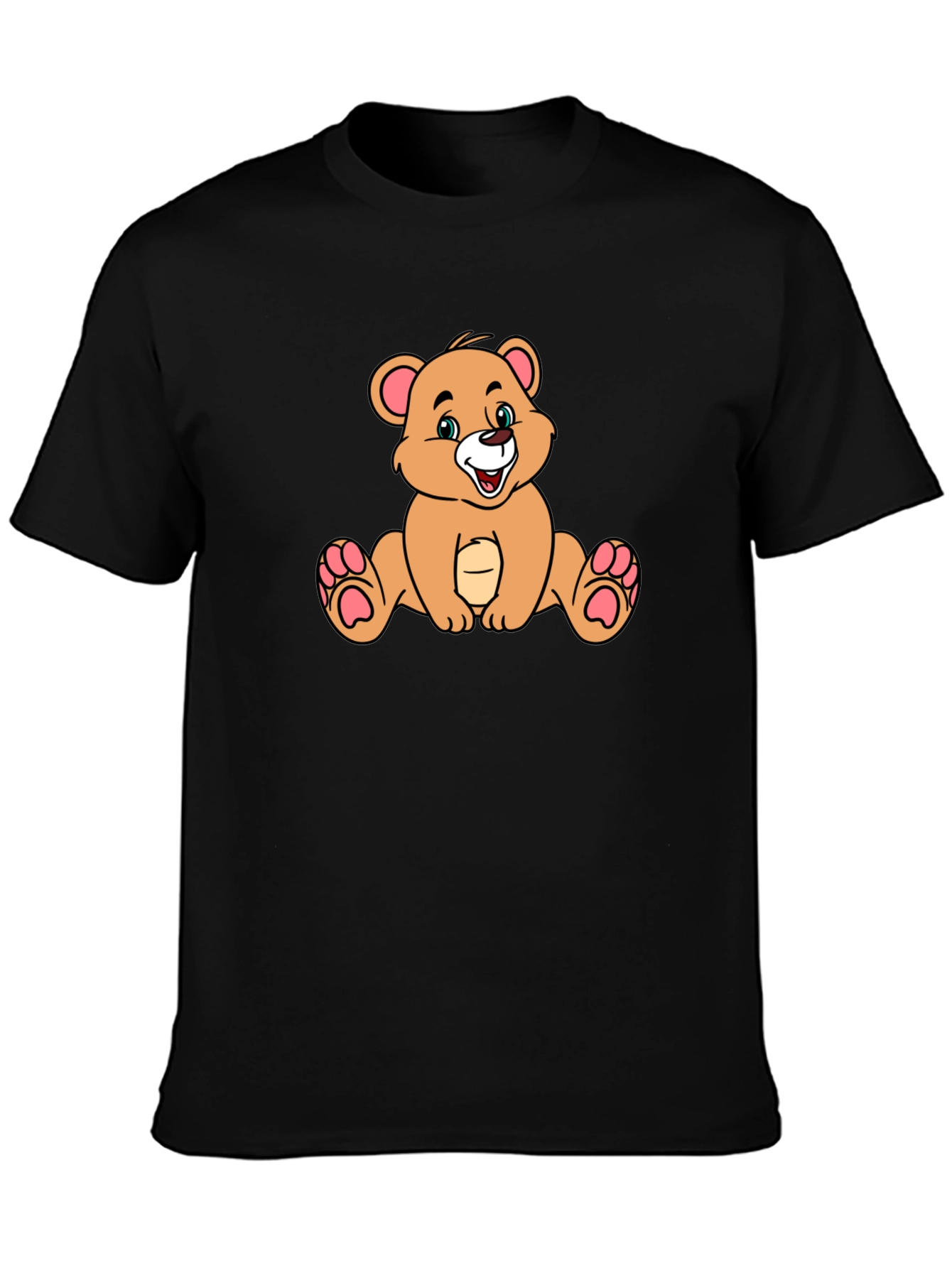 Cartoon Bear Black T-Shirt - Stylish & Comfy
