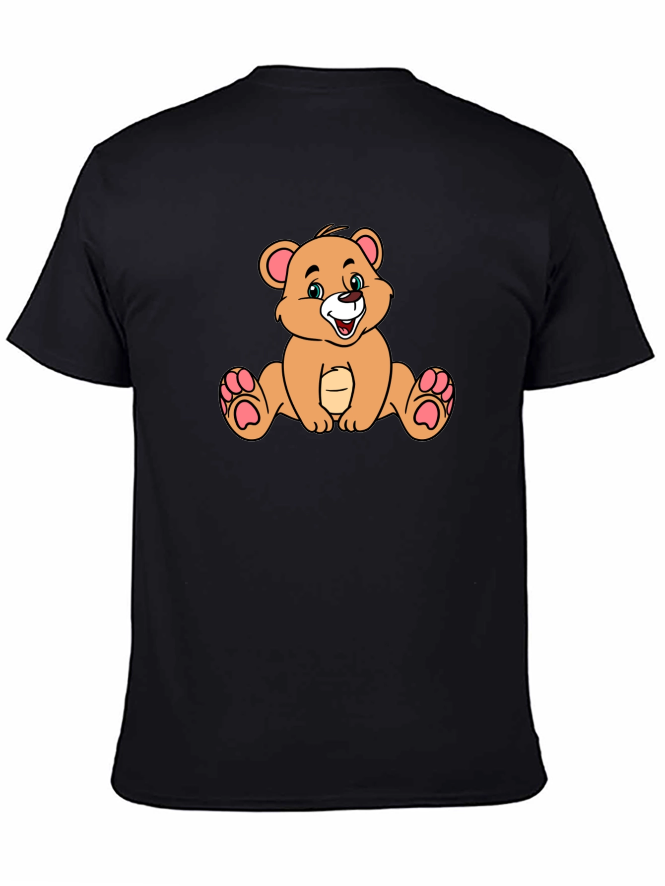 Cartoon Bear Black T-Shirt - Stylish & Comfy