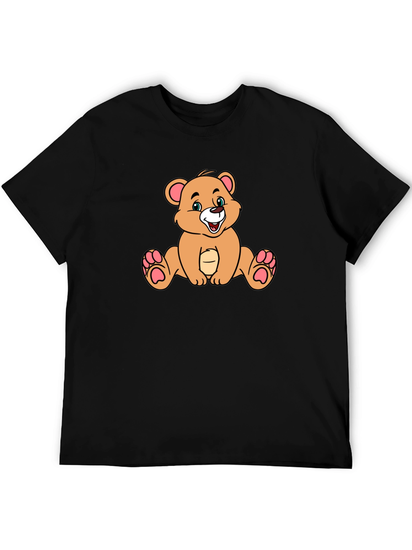 Cartoon Bear Black T-Shirt - Stylish & Comfy