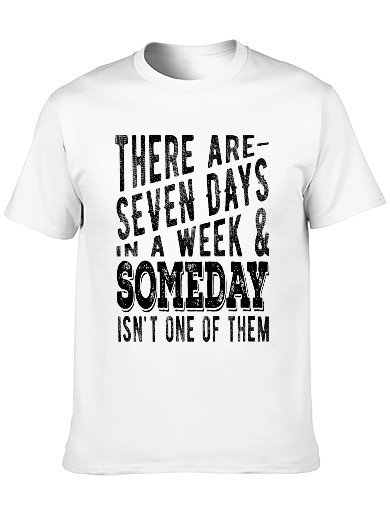 Seven Days & Someday Mens Black Graphic T-Shirt