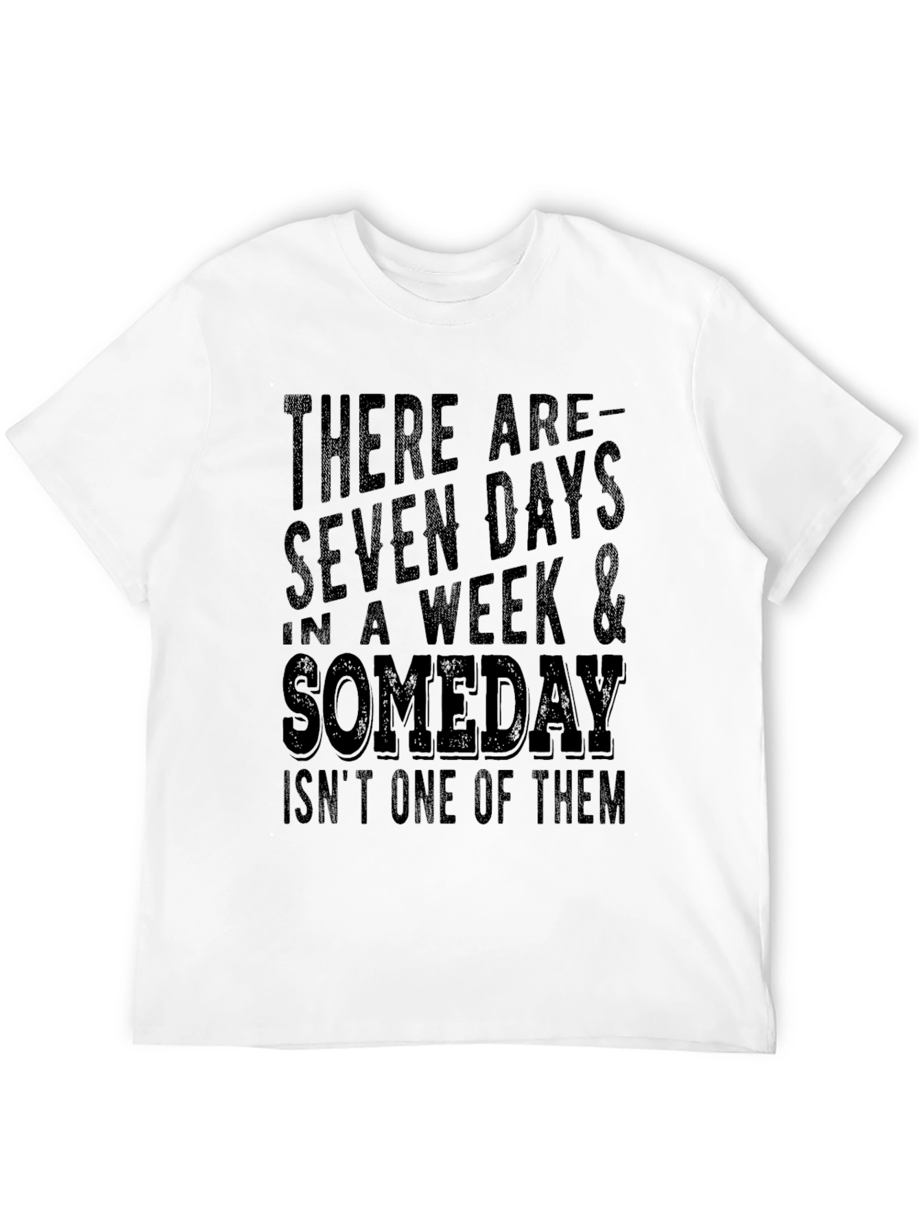 Seven Days & Someday Mens Black Graphic T-Shirt