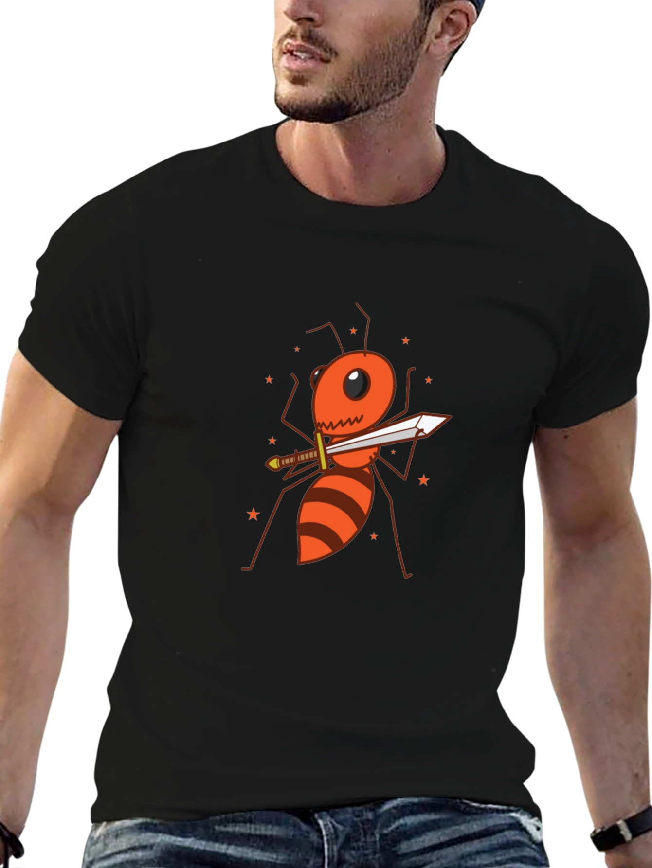 Ant Warrior Graphic T-Shirt - Black