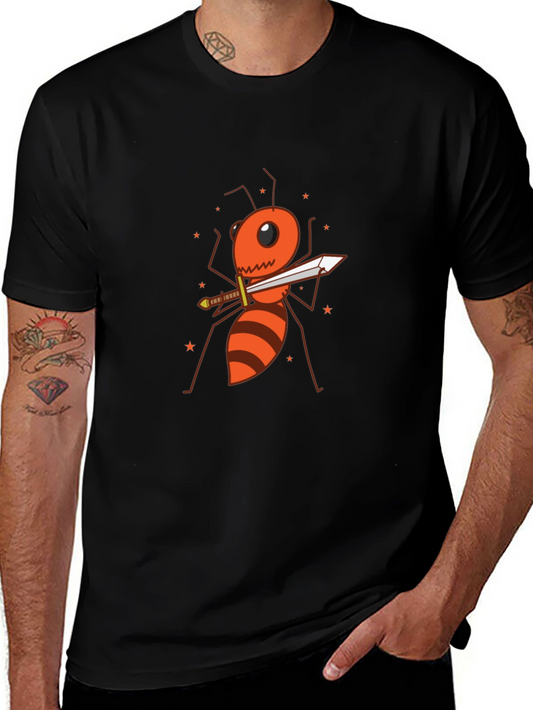 Ant Warrior Graphic T-Shirt - Black