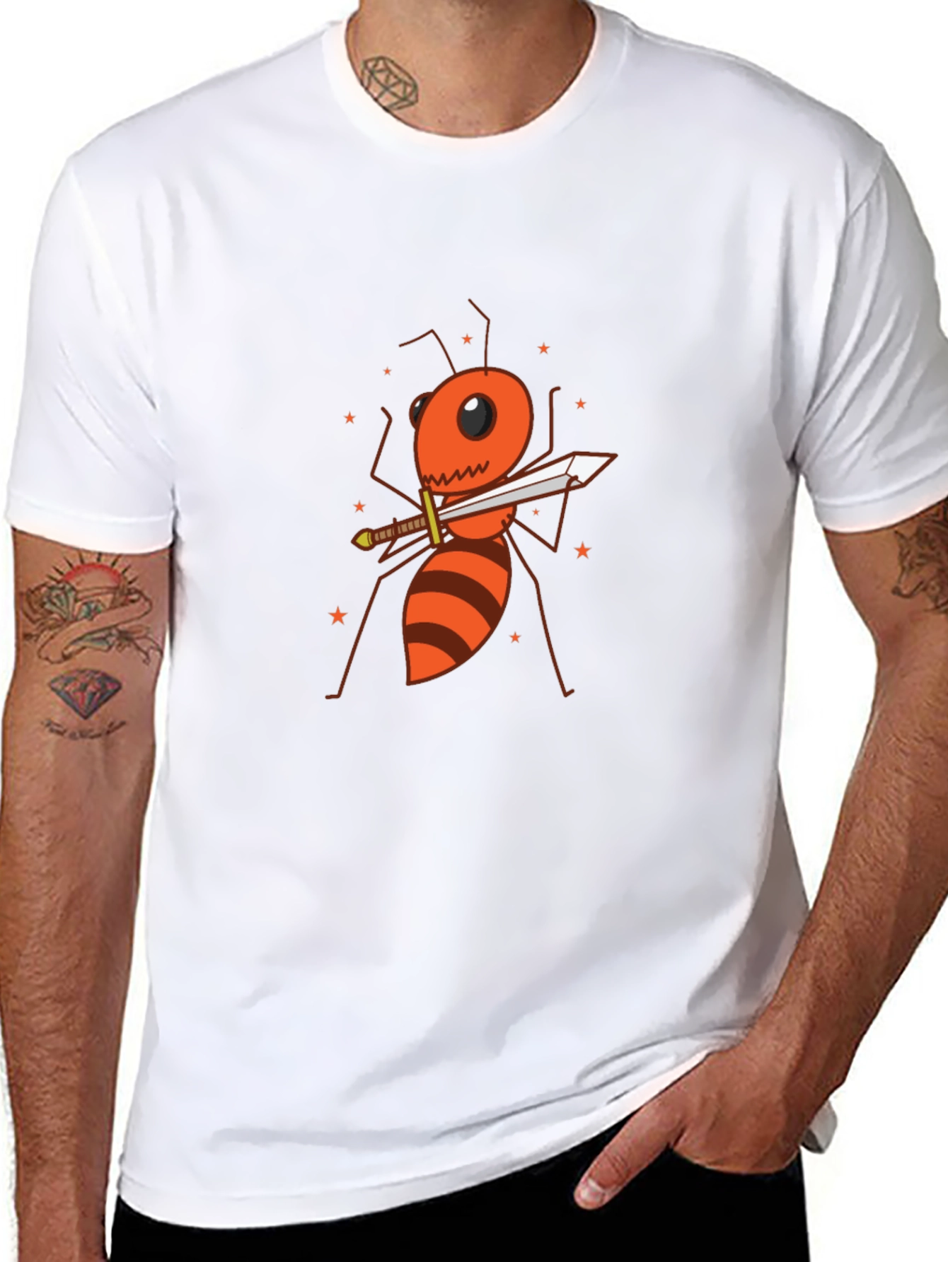 Ant Warrior Graphic T-Shirt - Black