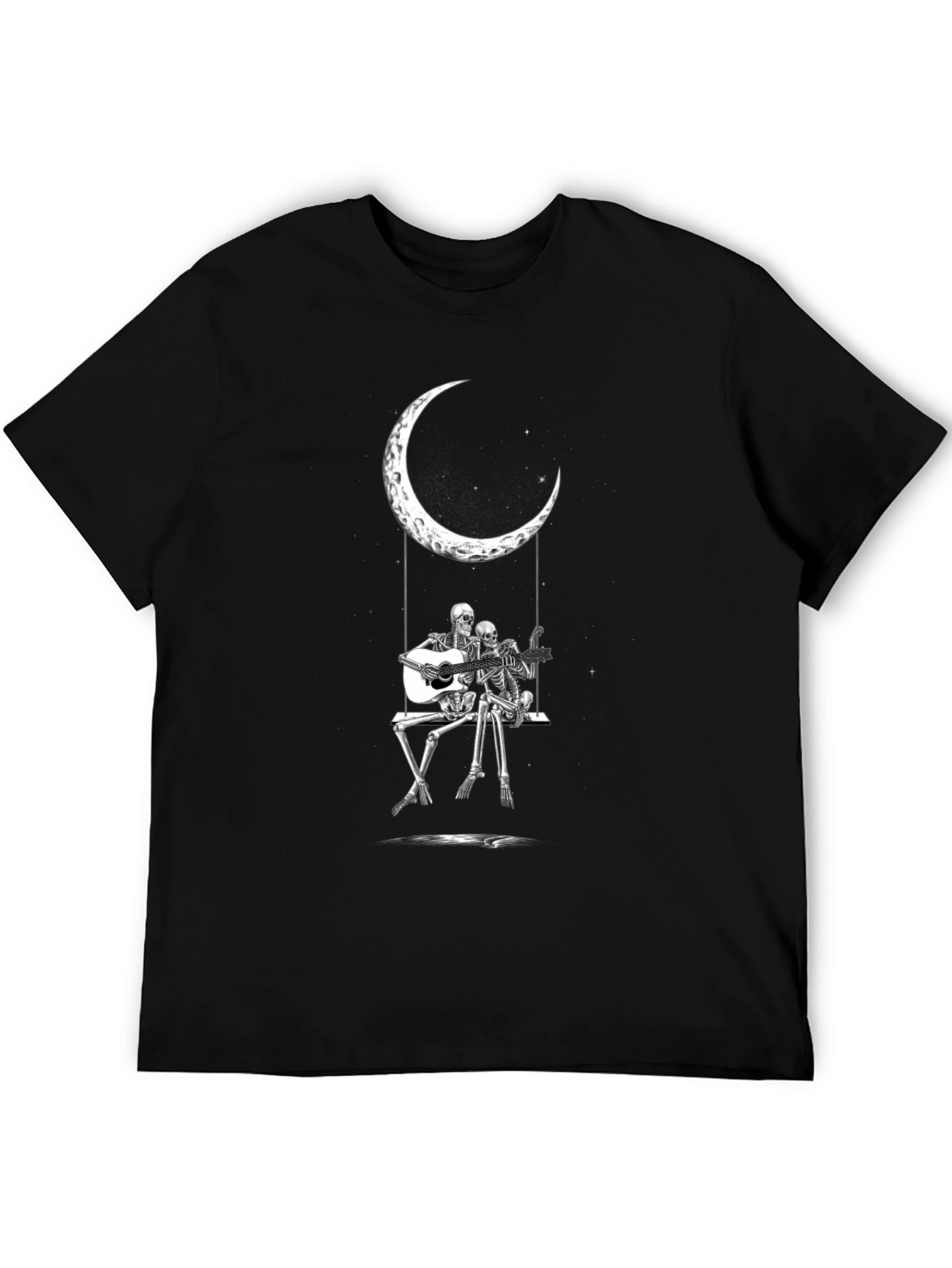 Skeleton Moon Swing Black T-Shirt