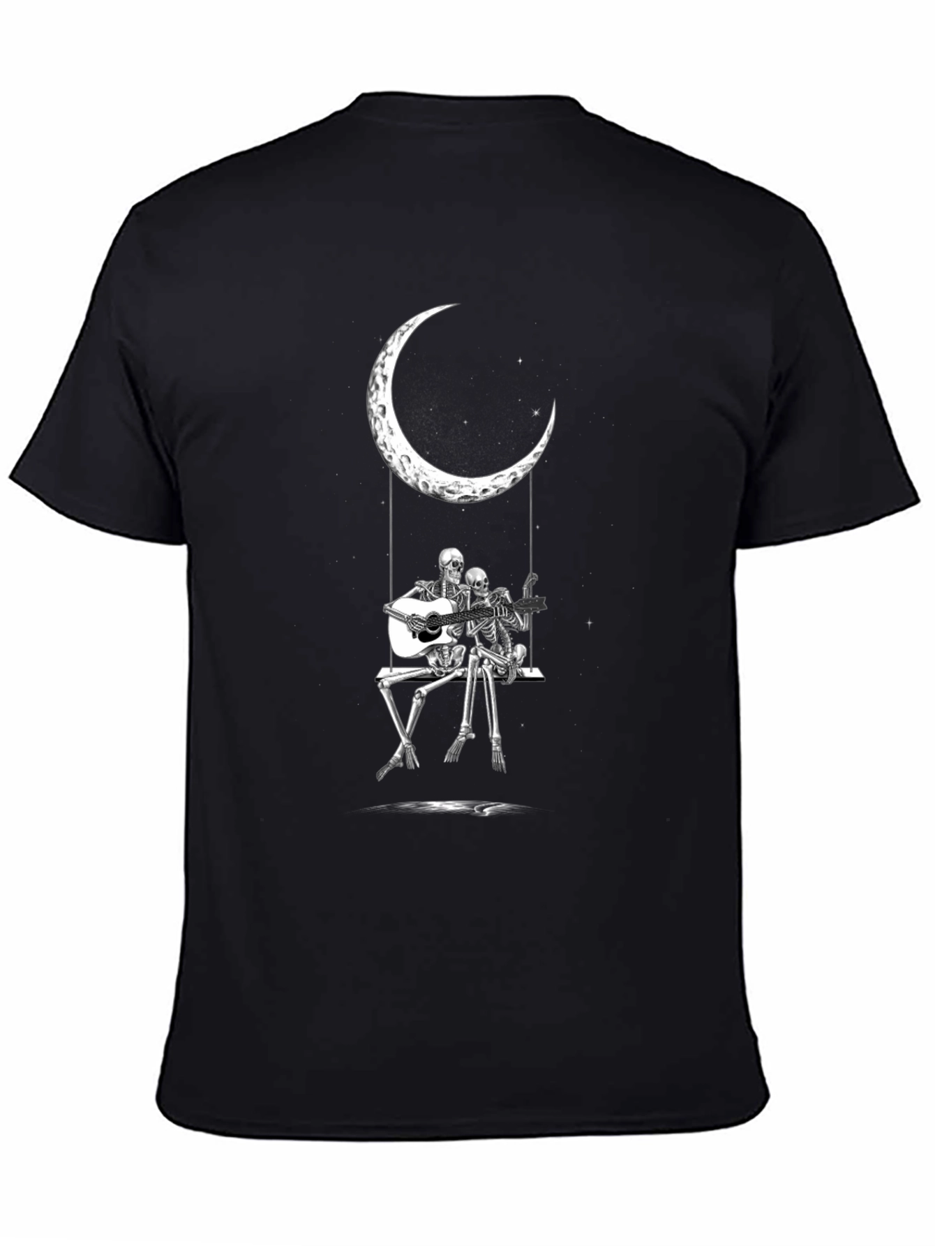 Skeleton Moon Swing Black T-Shirt