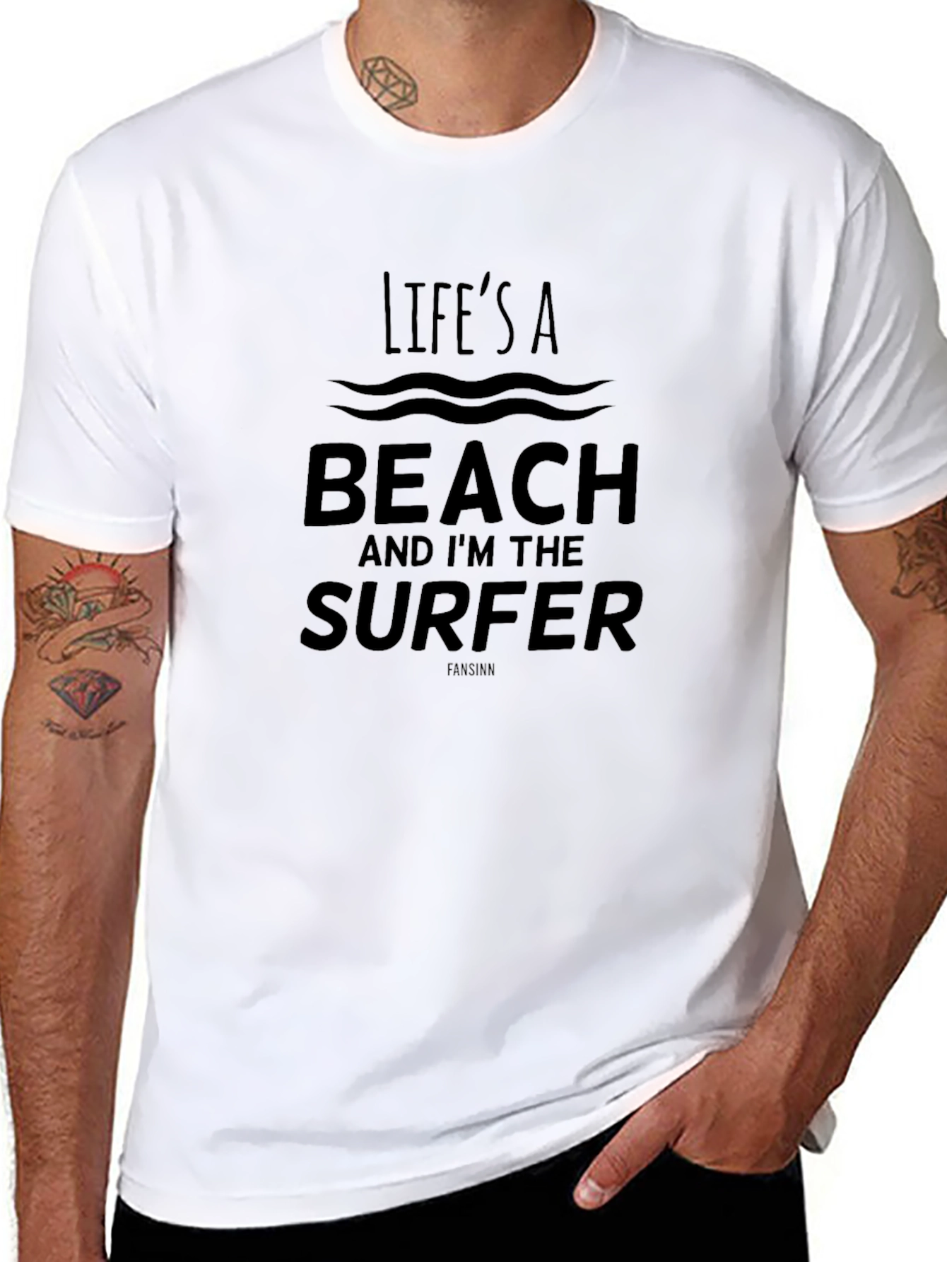 Lifes a Beach T-Shirt - Surfer Graphic Tee