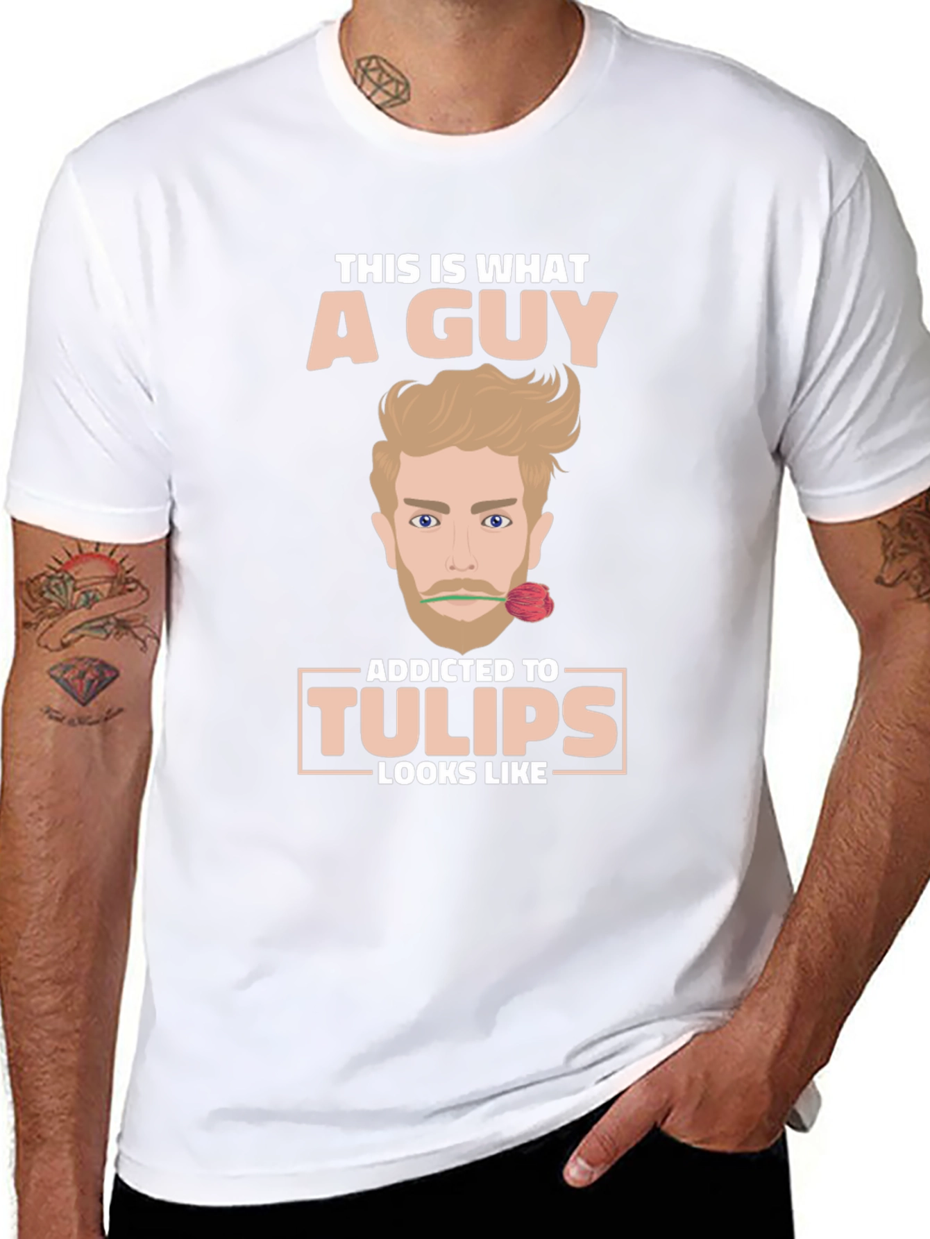 Addicted to Tulips T-Shirt Funny Novelty Tee