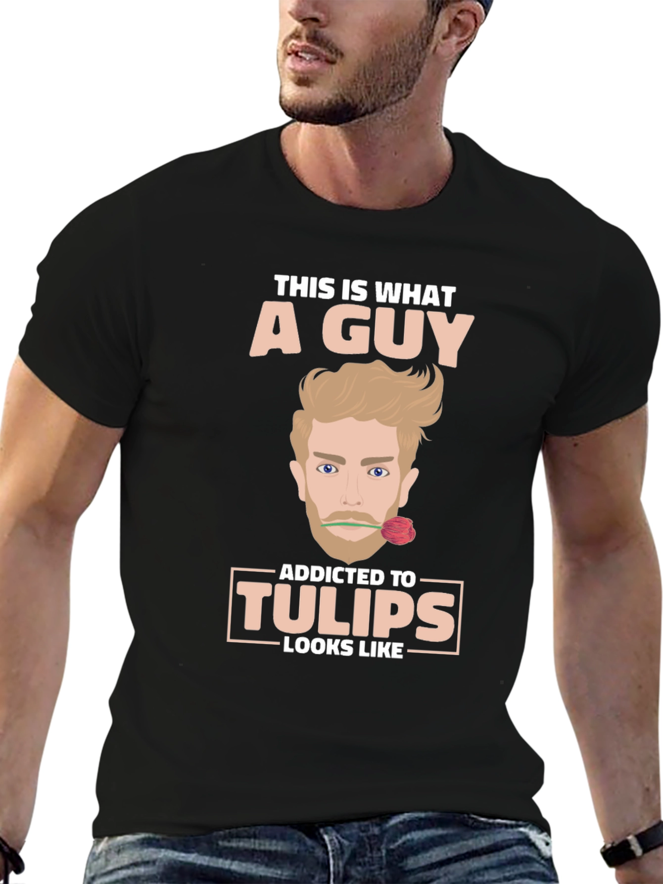 Addicted to Tulips T-Shirt Funny Novelty Tee