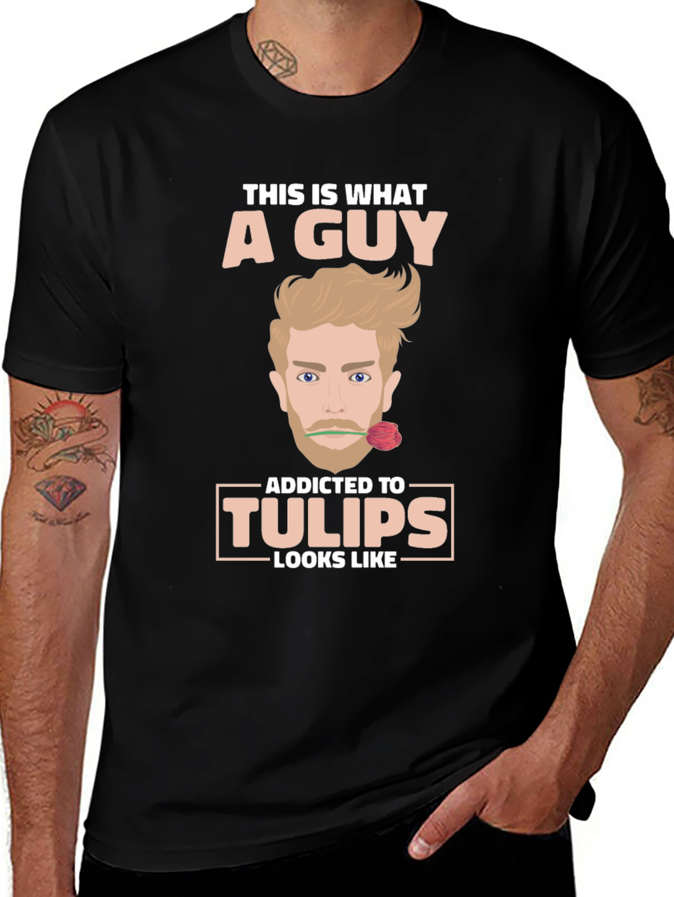 Addicted to Tulips T-Shirt Funny Novelty Tee